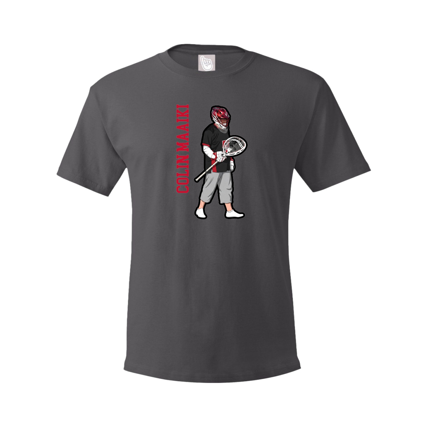 Tee — Name Vertical in Grey