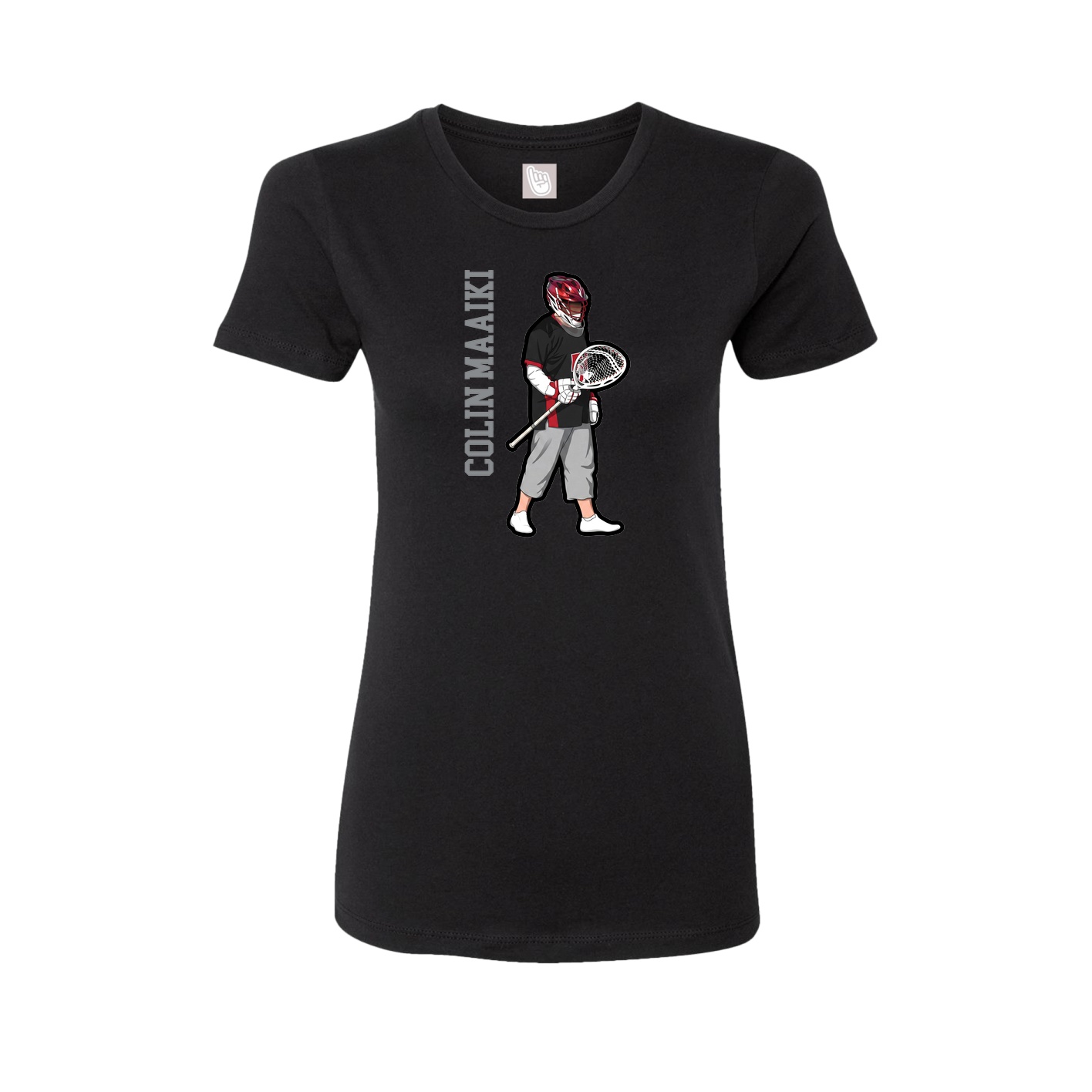 Fitted Women's Tee — Name Vertical in Black