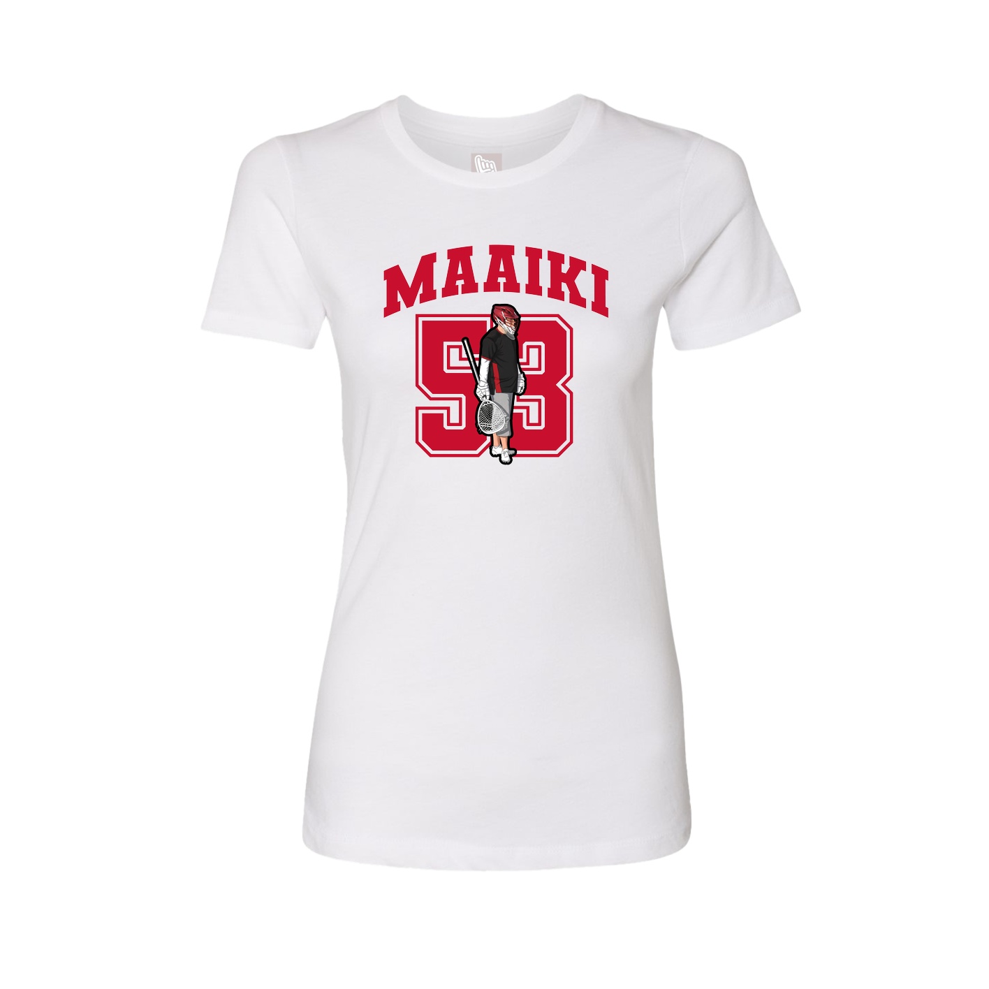 Fitted Women's Tee — Number in White