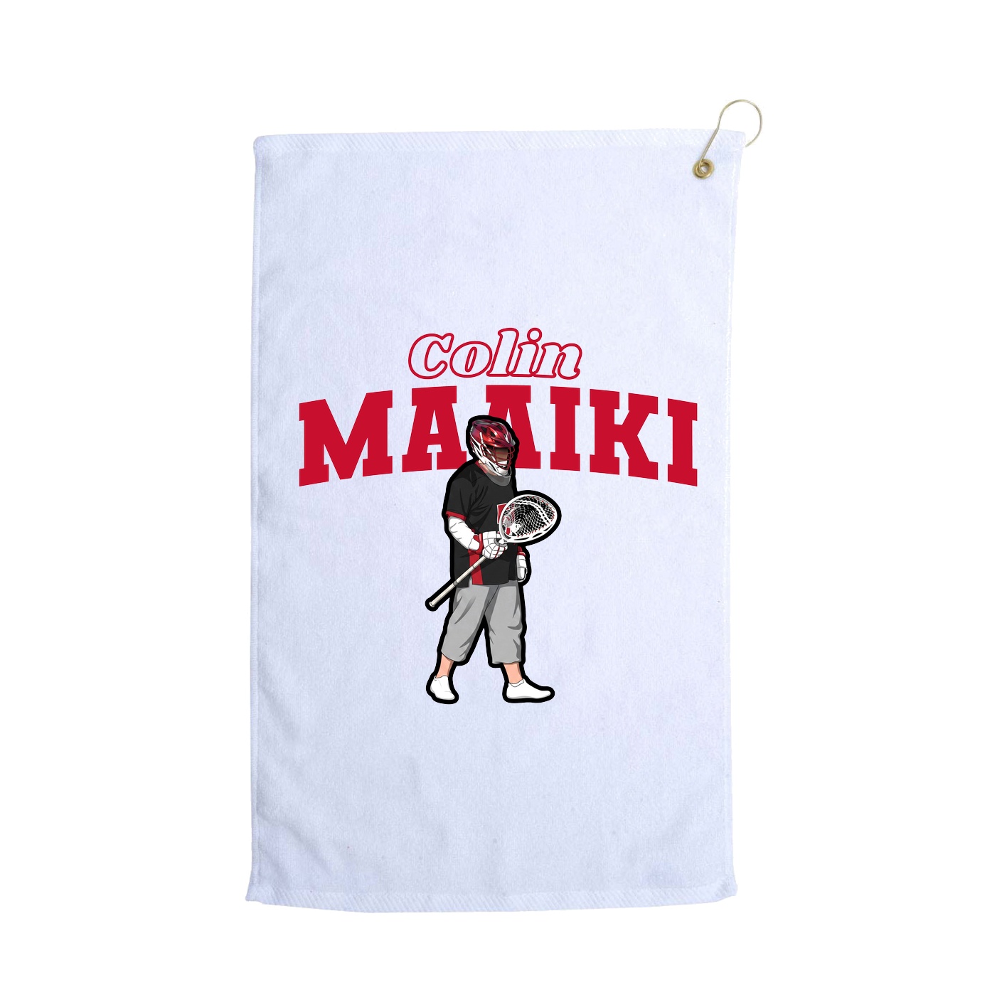 Golf Towel — Name Arch in White
