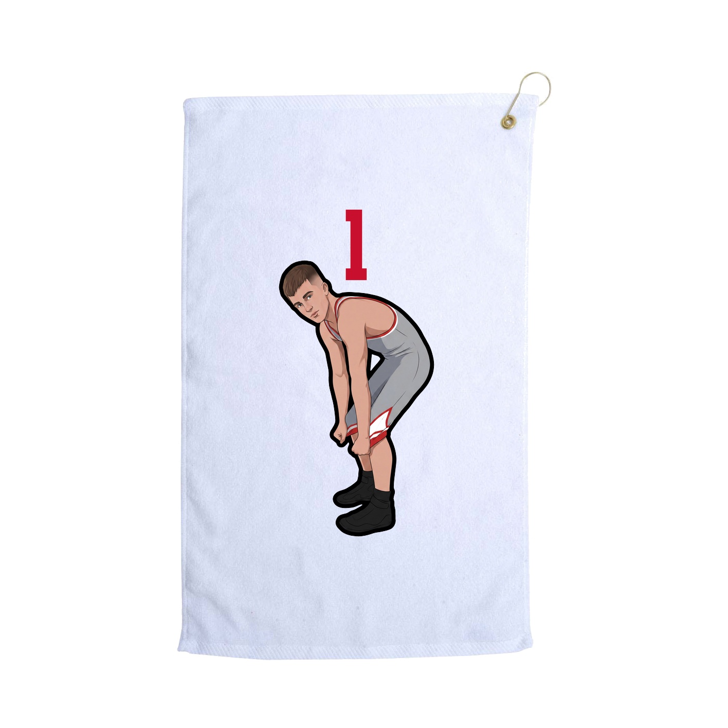 Golf Towel — Number Top in White