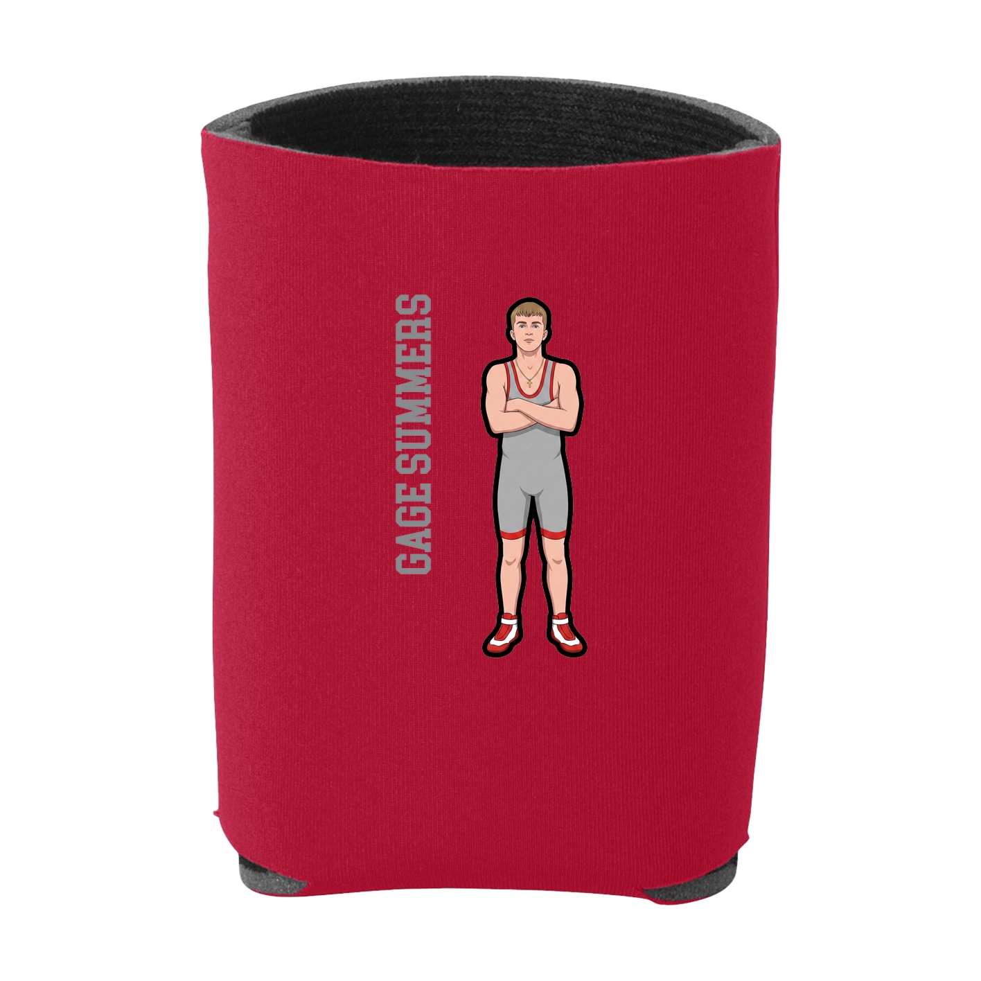 Can Holder — Name Vertical in Red