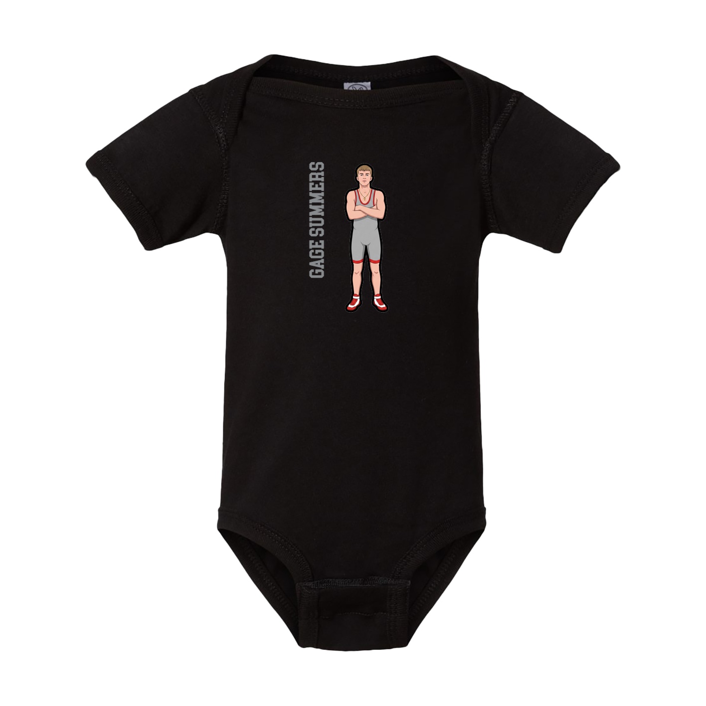 Baby Onesie — Name Vertical in Black