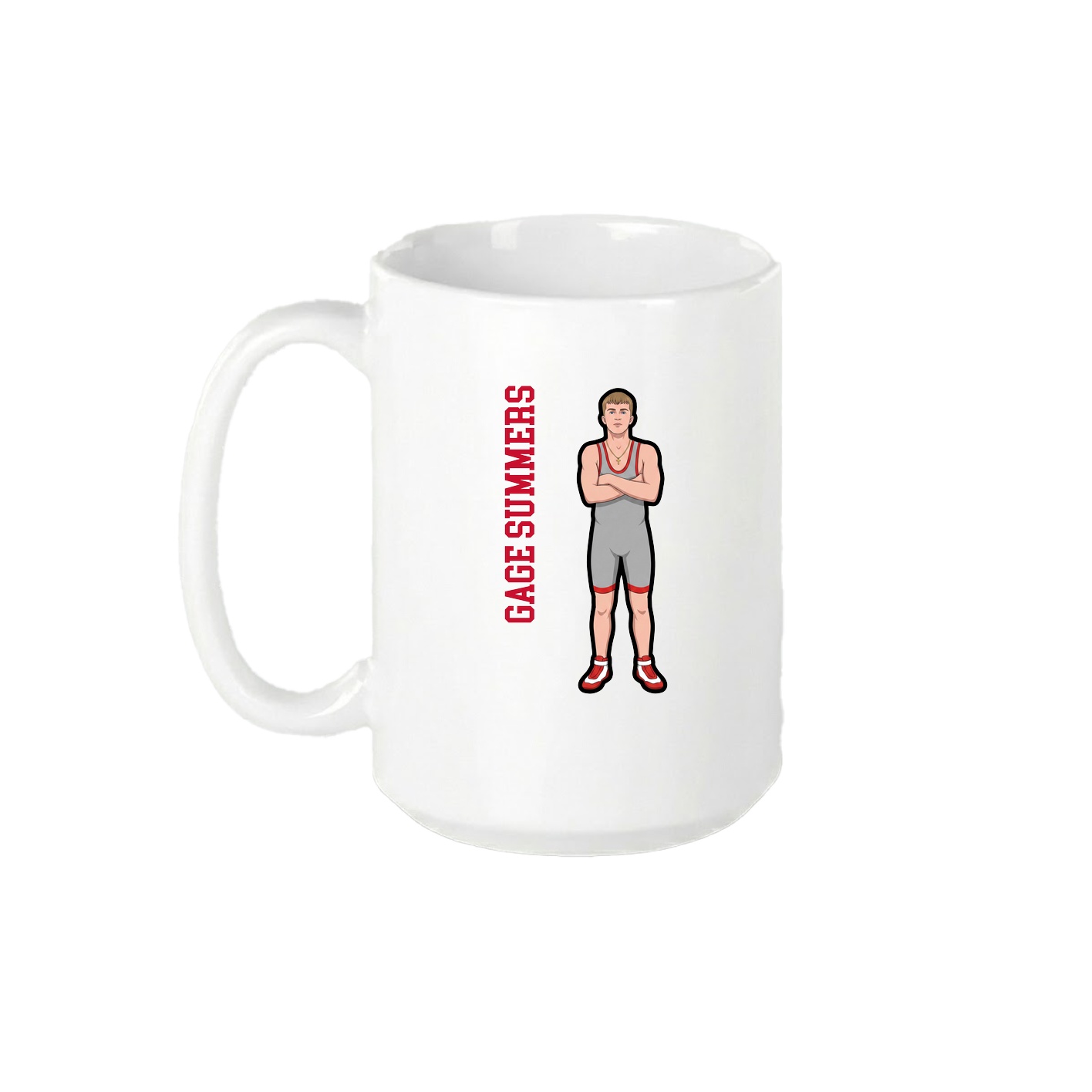 15oz Coffee Mug — Name Vertical in White