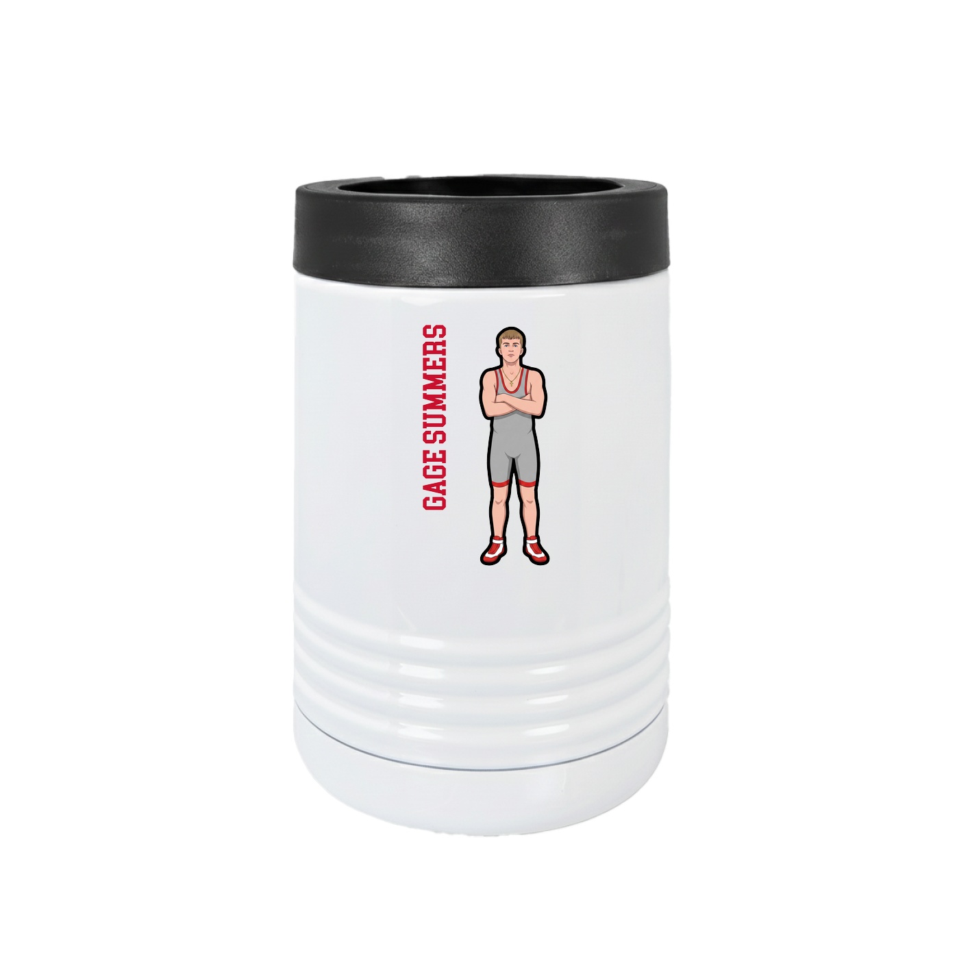 Beverage Holder — Name Vertical in White