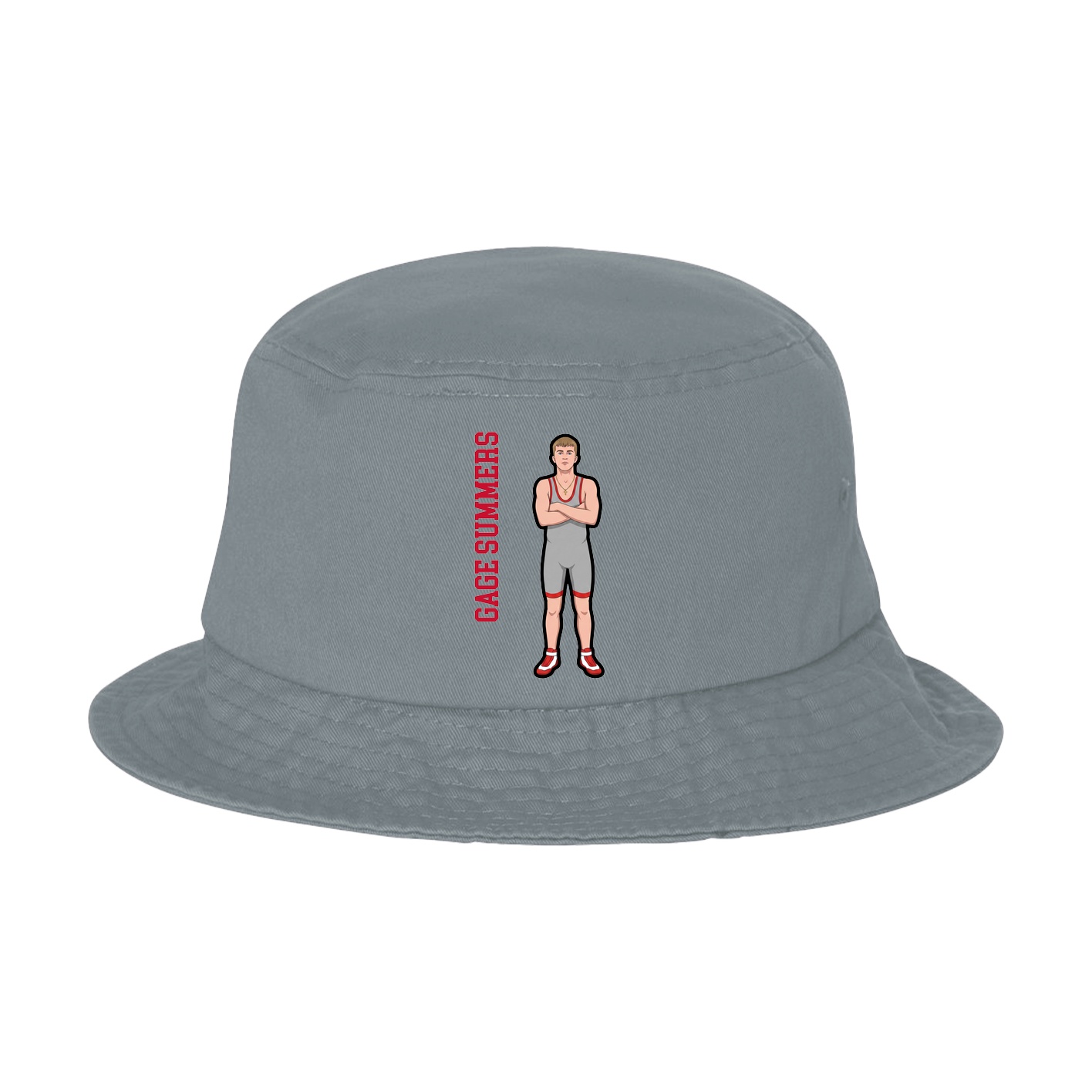 Bucket Cap — Name Vertical in Grey