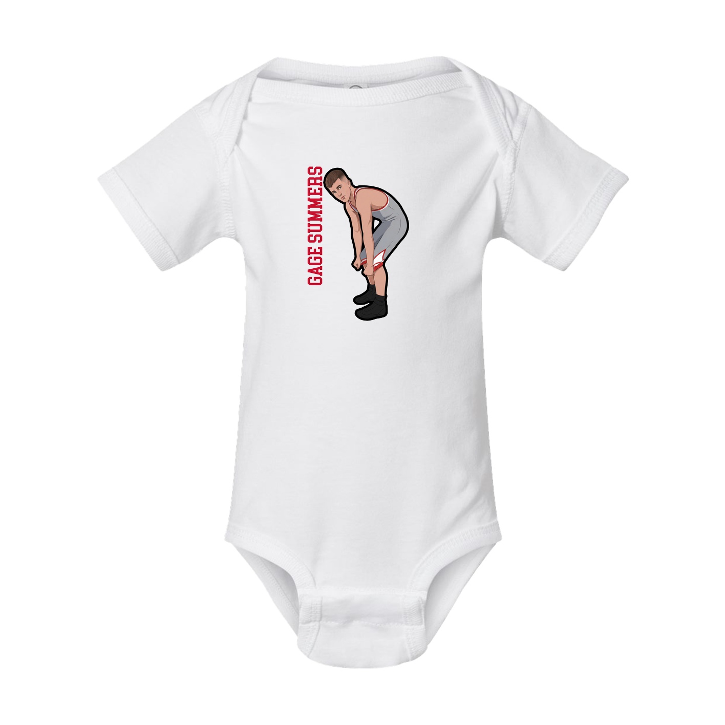 Baby Onesie — Name Vertical in White