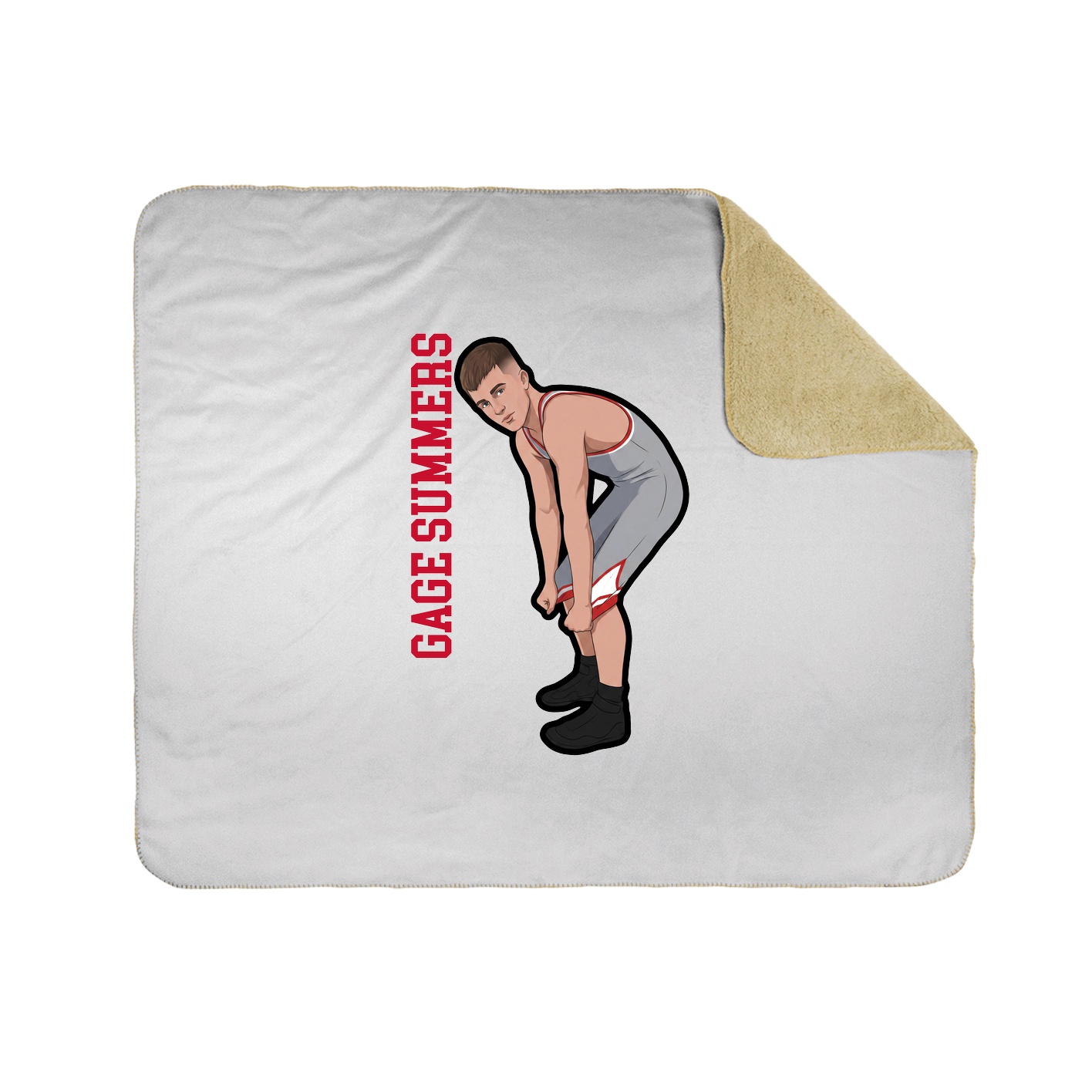 Throw Blanket — Name Vertical in White