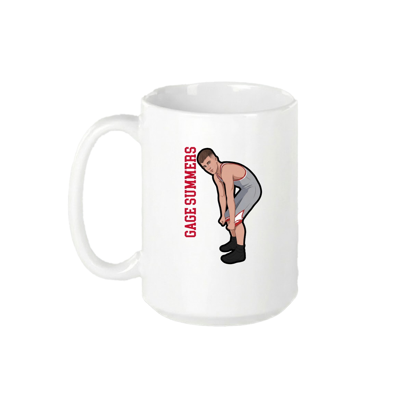 15oz Coffee Mug — Name Vertical in White
