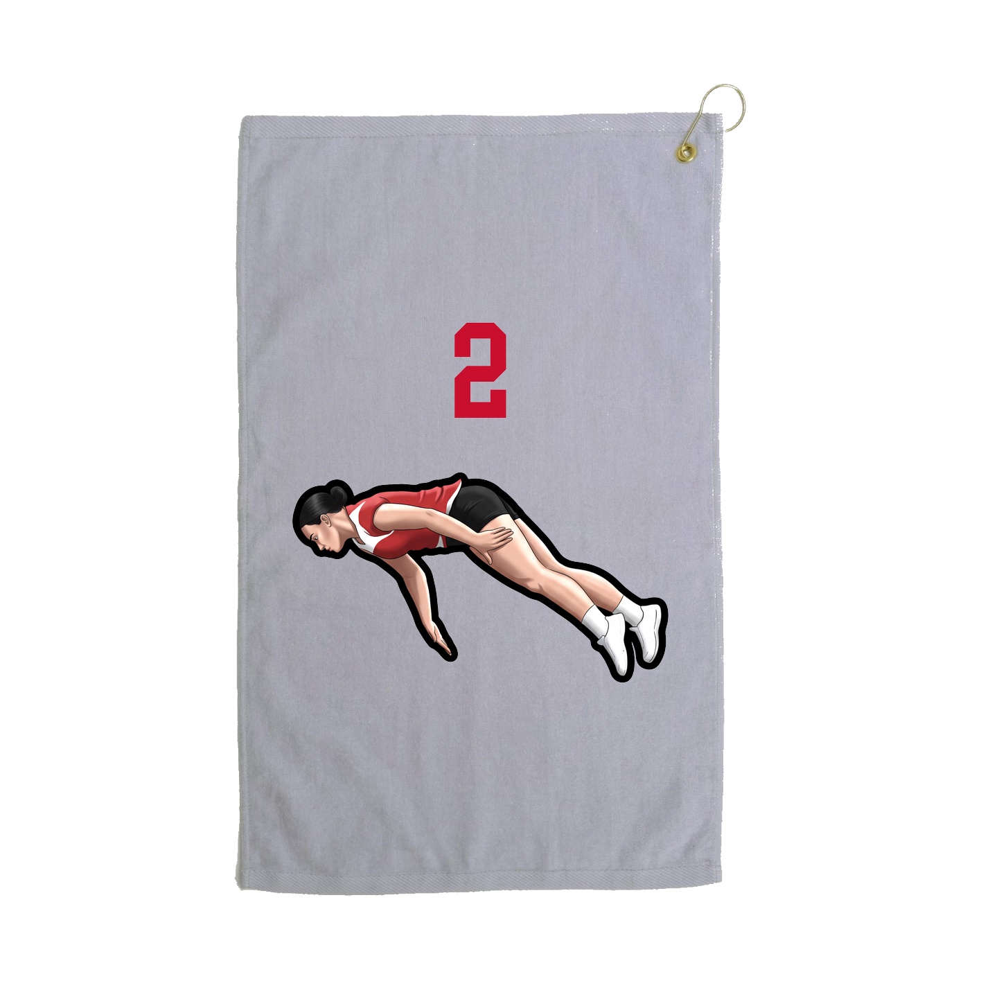 Golf Towel — Number Top in Grey