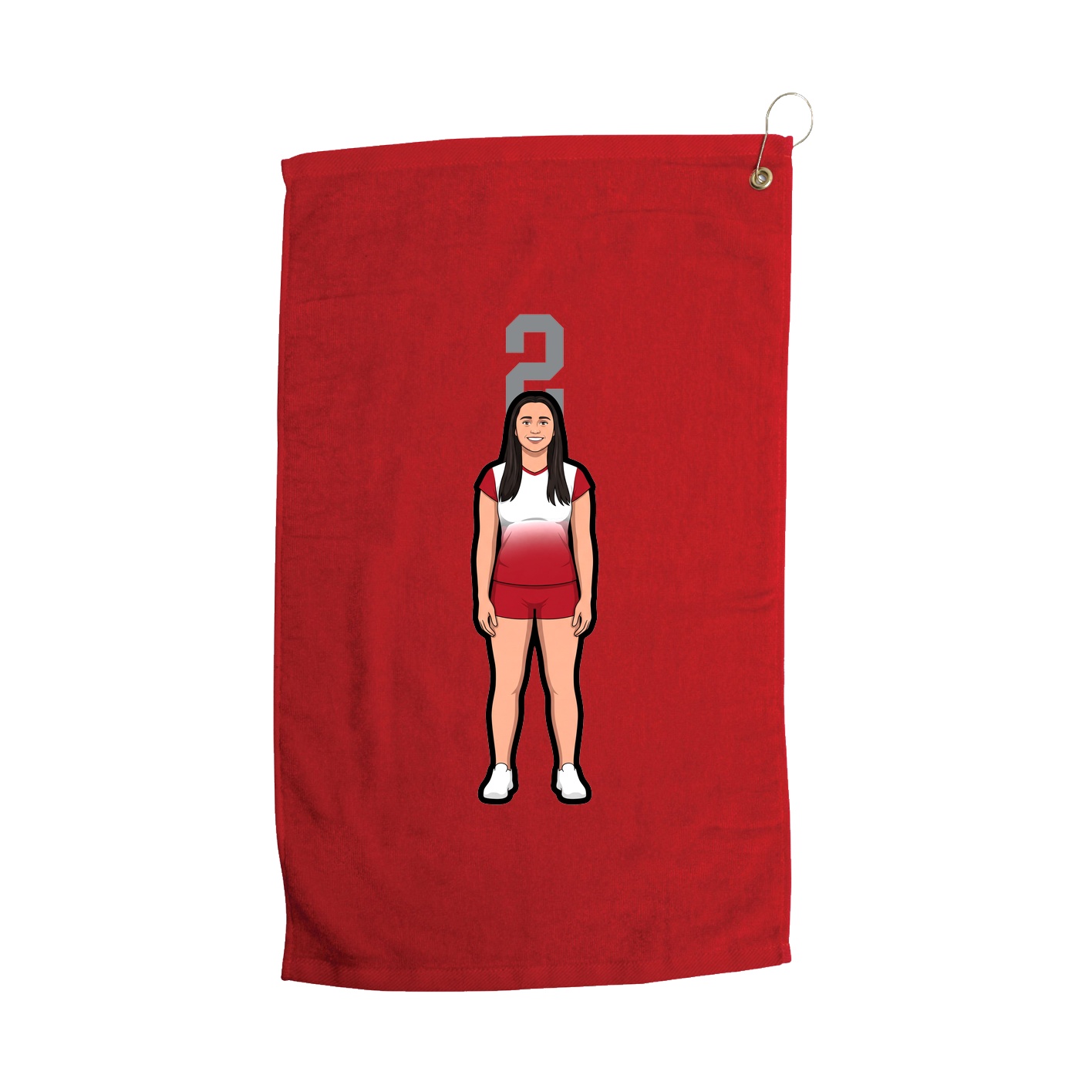 Golf Towel — Number Top in Red