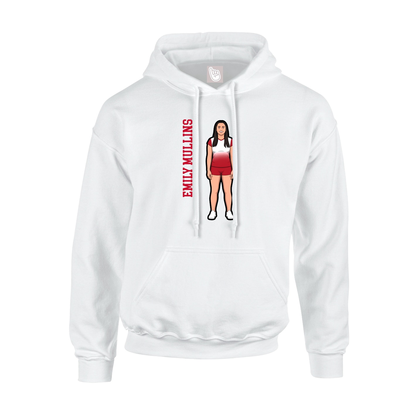 Youth Hoodie — Name Vertical in White