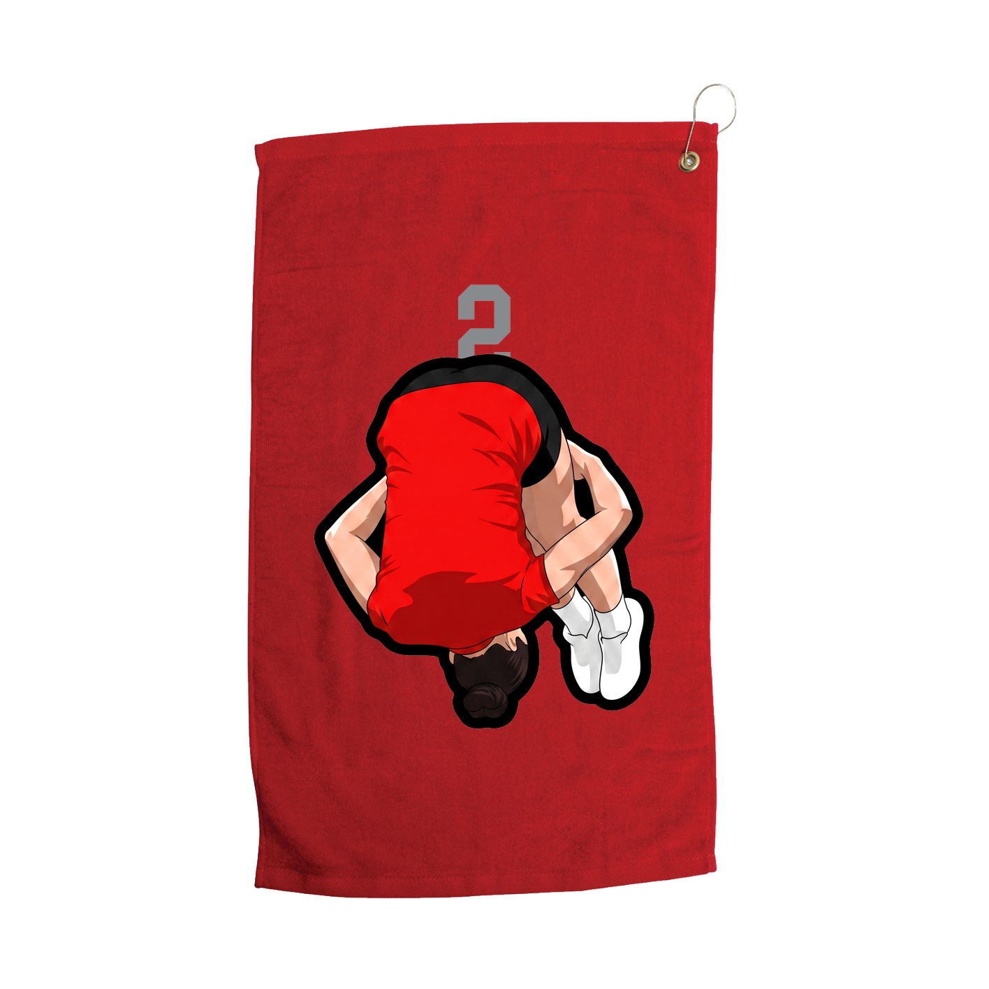 Golf Towel — Number Top in Red