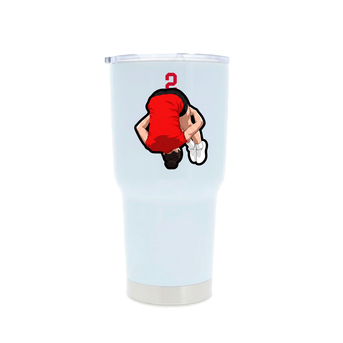 30oz Stainless Steel Tumbler — Number Top in White