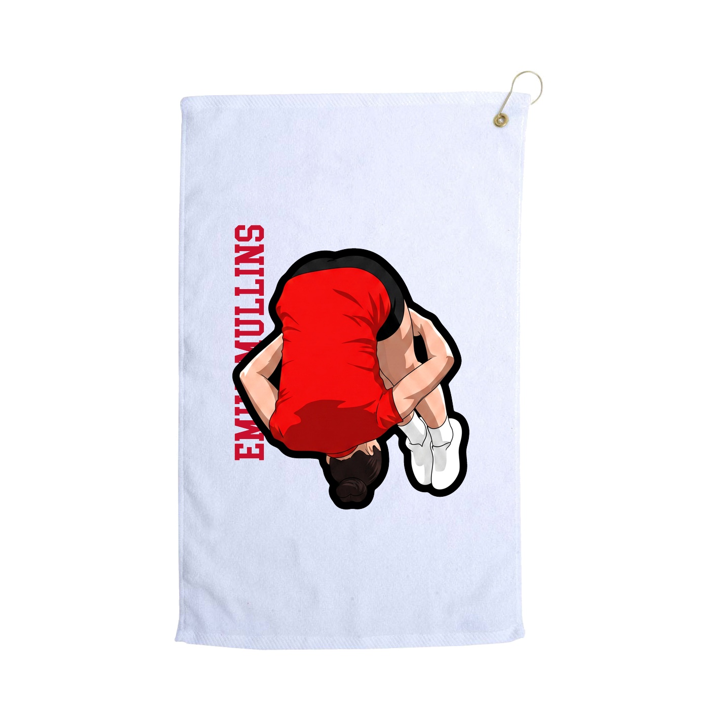 Golf Towel — Name Vertical in White