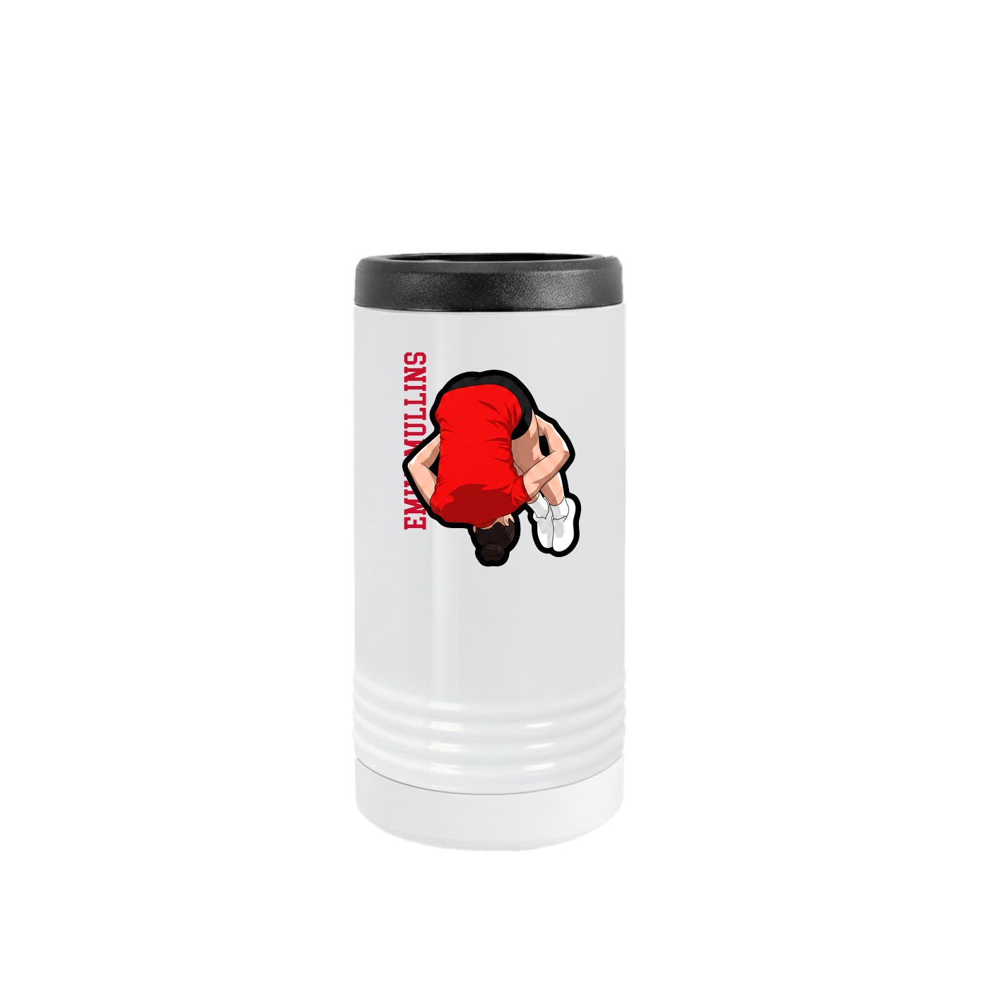 Slim Beverage Holder — Name Vertical in White