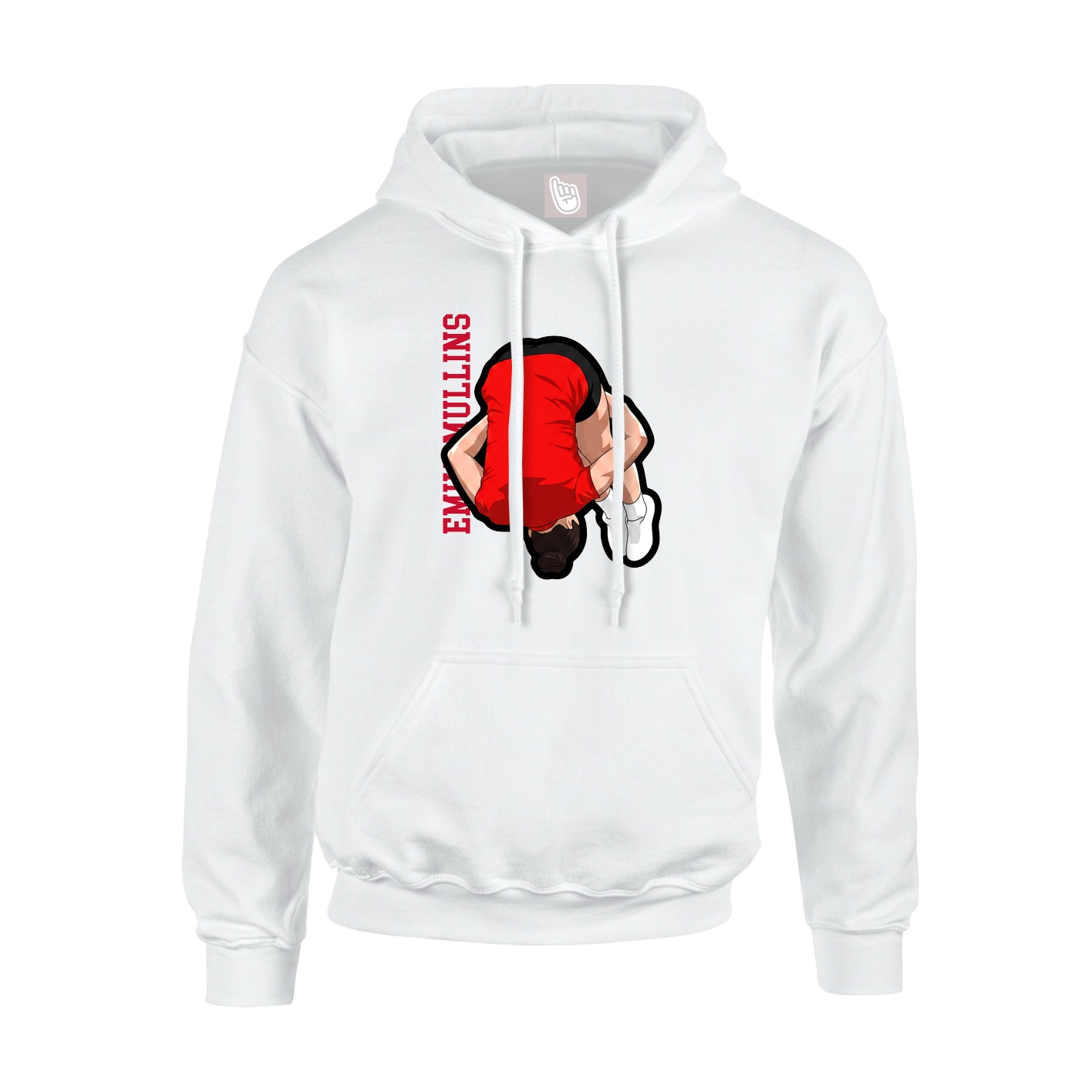 Hoodie — Name Vertical in White