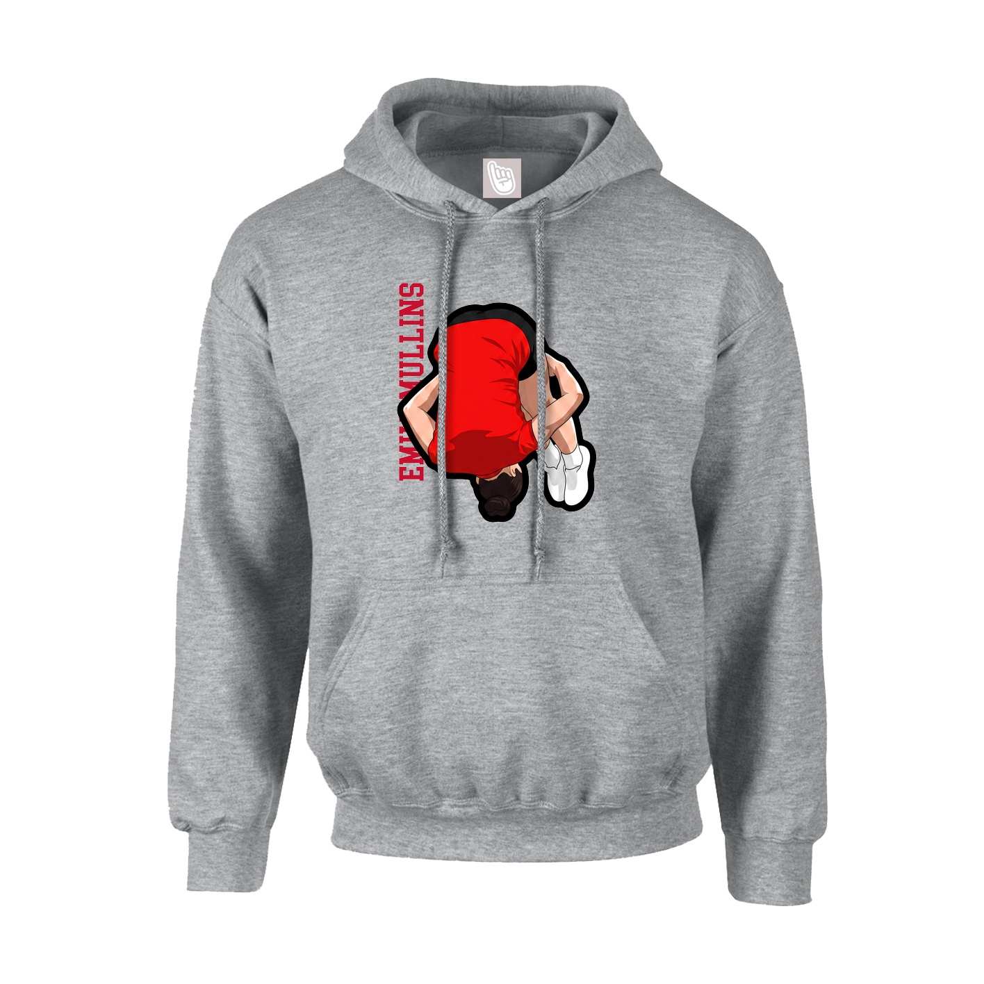 Youth Hoodie — Name Vertical in Grey