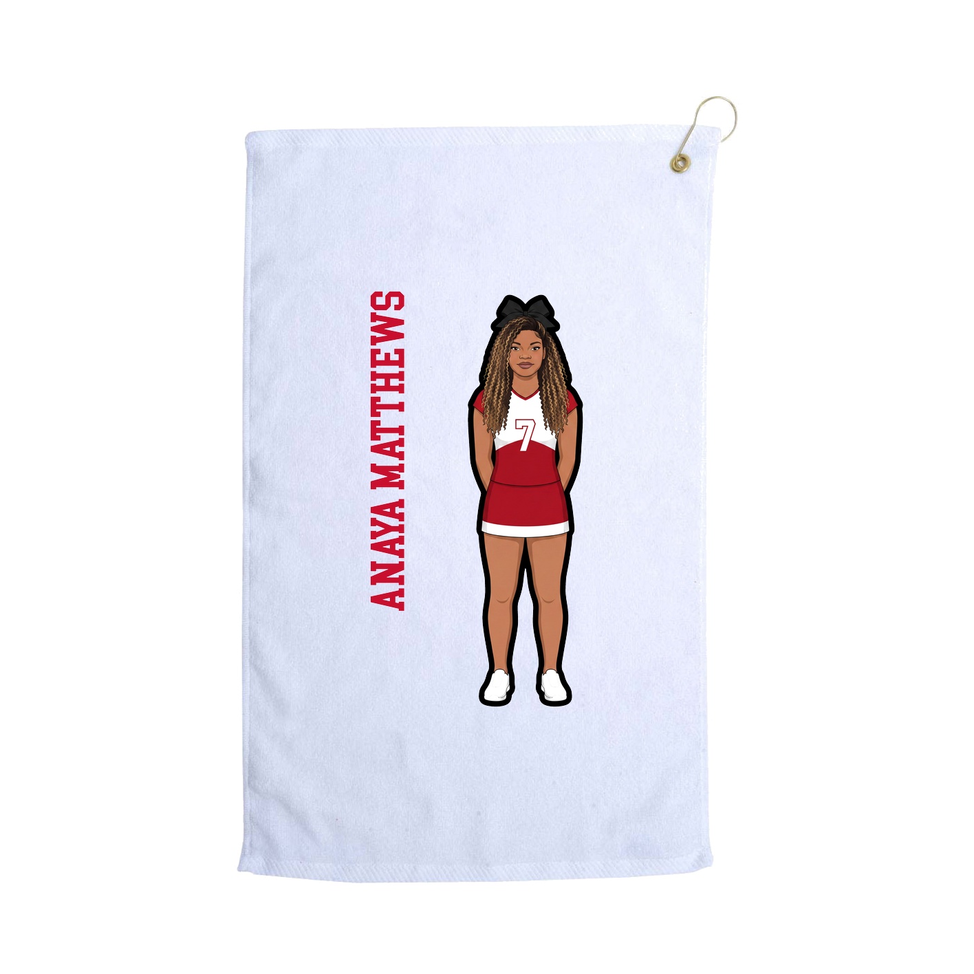 Golf Towel — Name Vertical in White