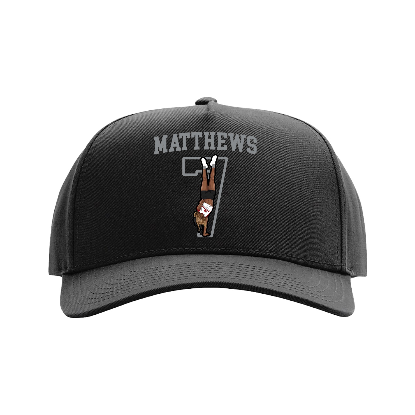 Full Fabric Five-Panel Champ Cap — Shirsey in Black