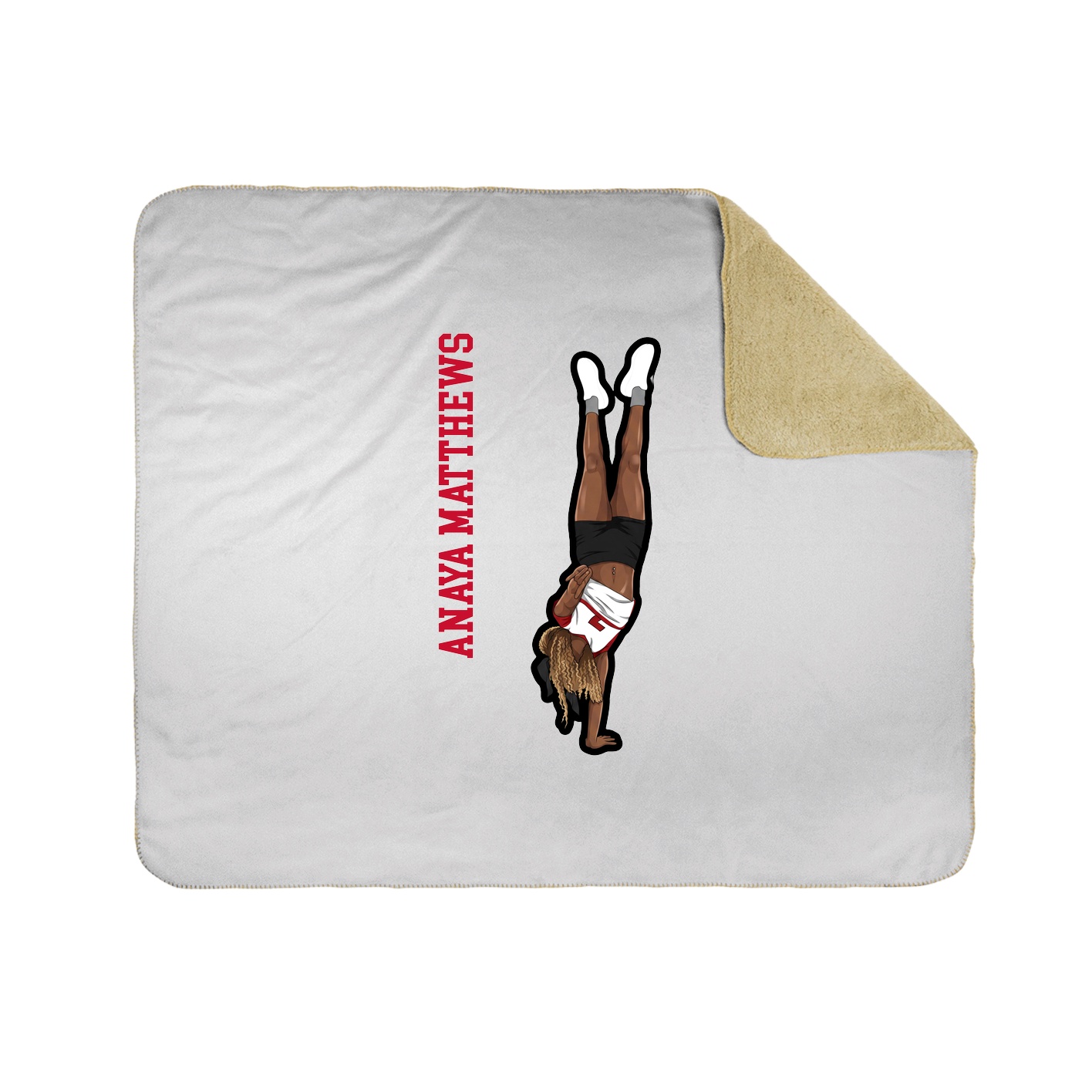 Throw Blanket — Name Vertical in White