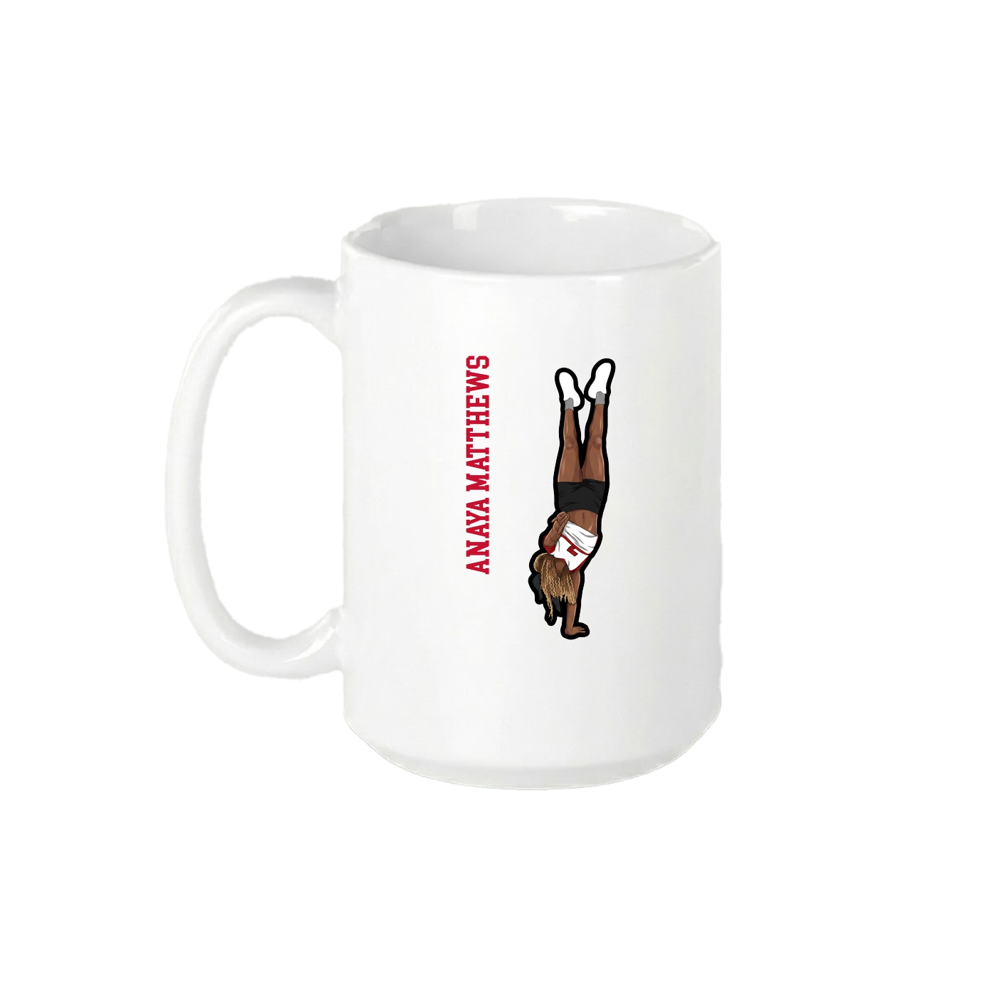 15oz Coffee Mug — Name Vertical in White