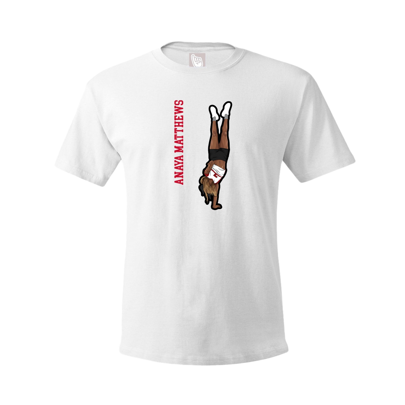 Youth Tee — Name Vertical in White