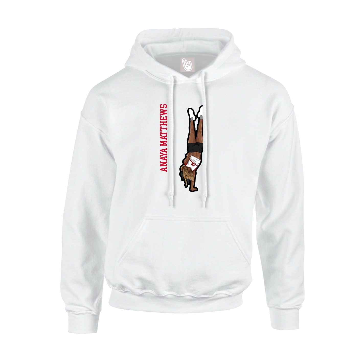 Youth Hoodie — Name Vertical in White