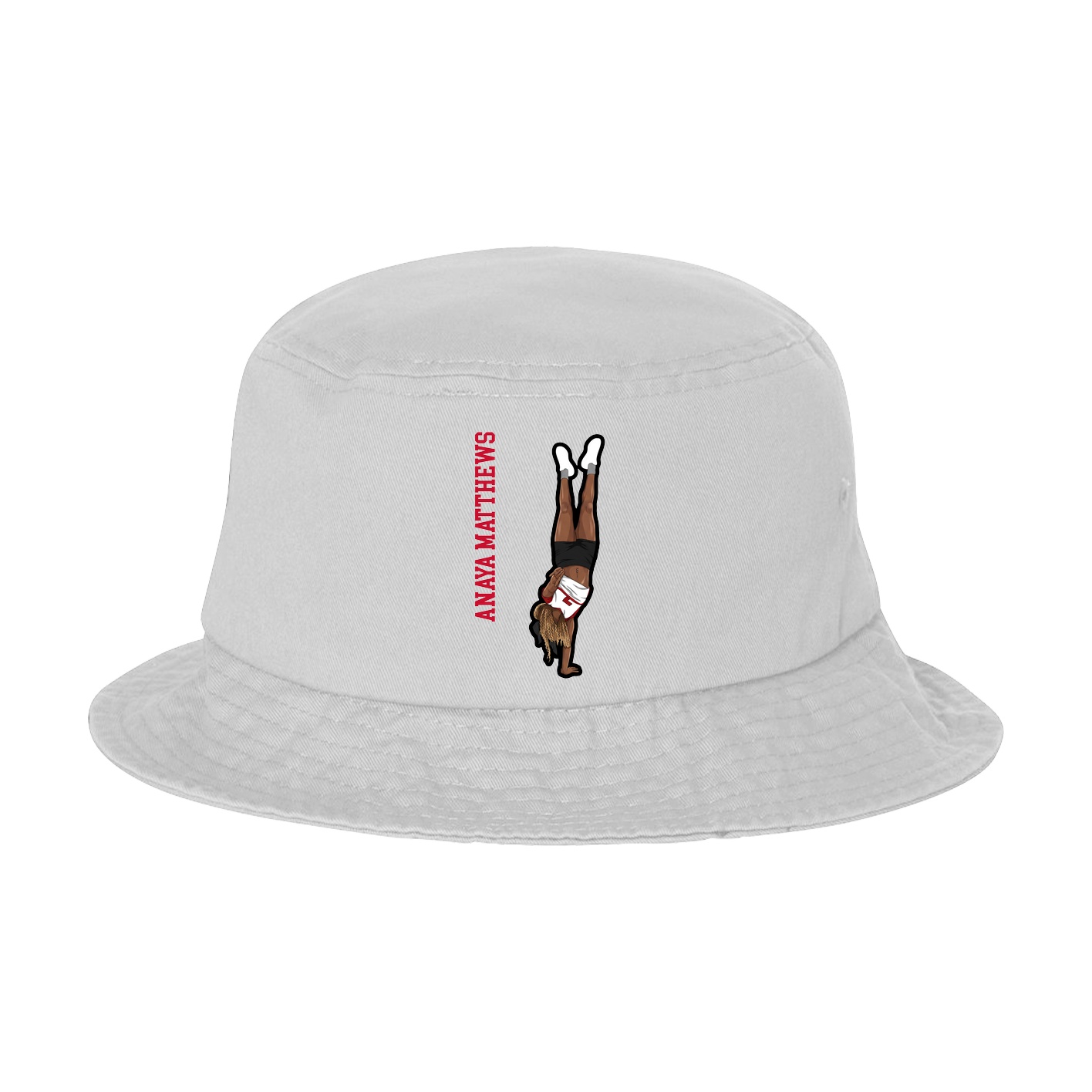 Bucket Cap — Name Vertical in White