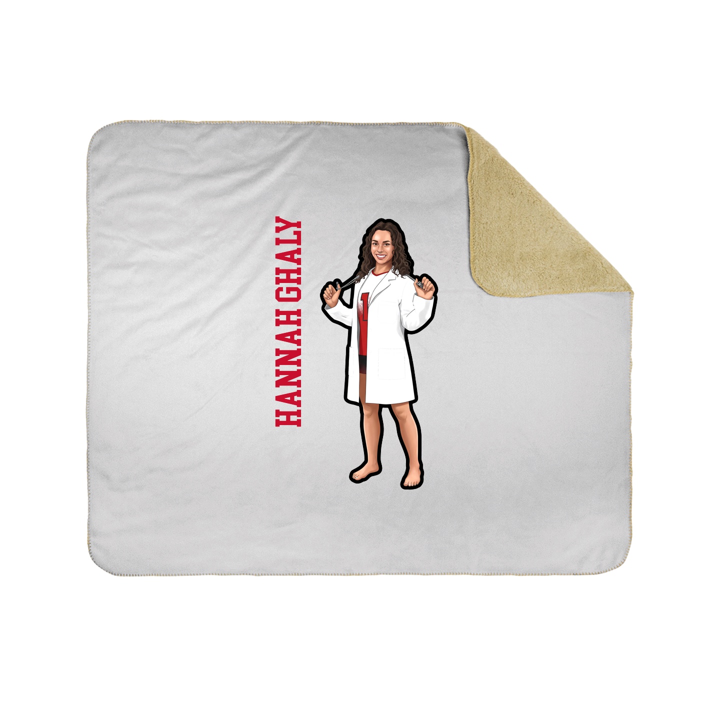 Throw Blanket — Name Vertical in White