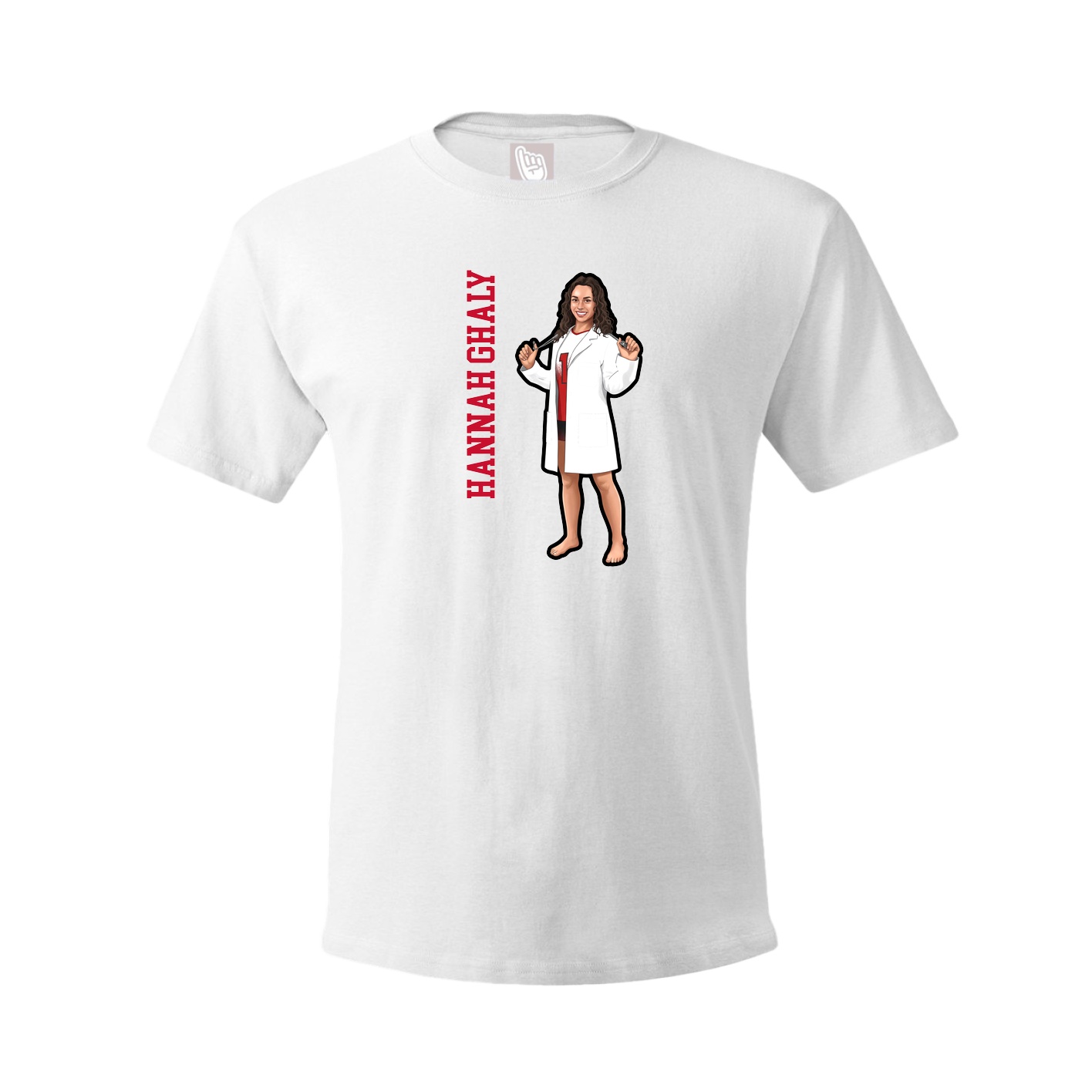 Tee — Name Vertical in White