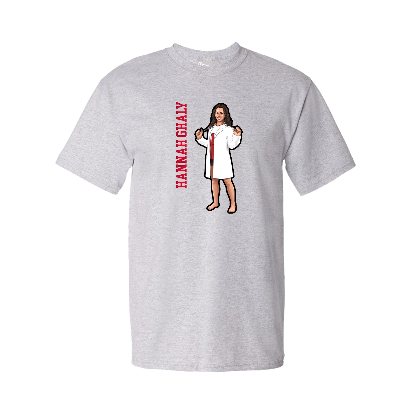 Youth Tee — Name Vertical in Grey