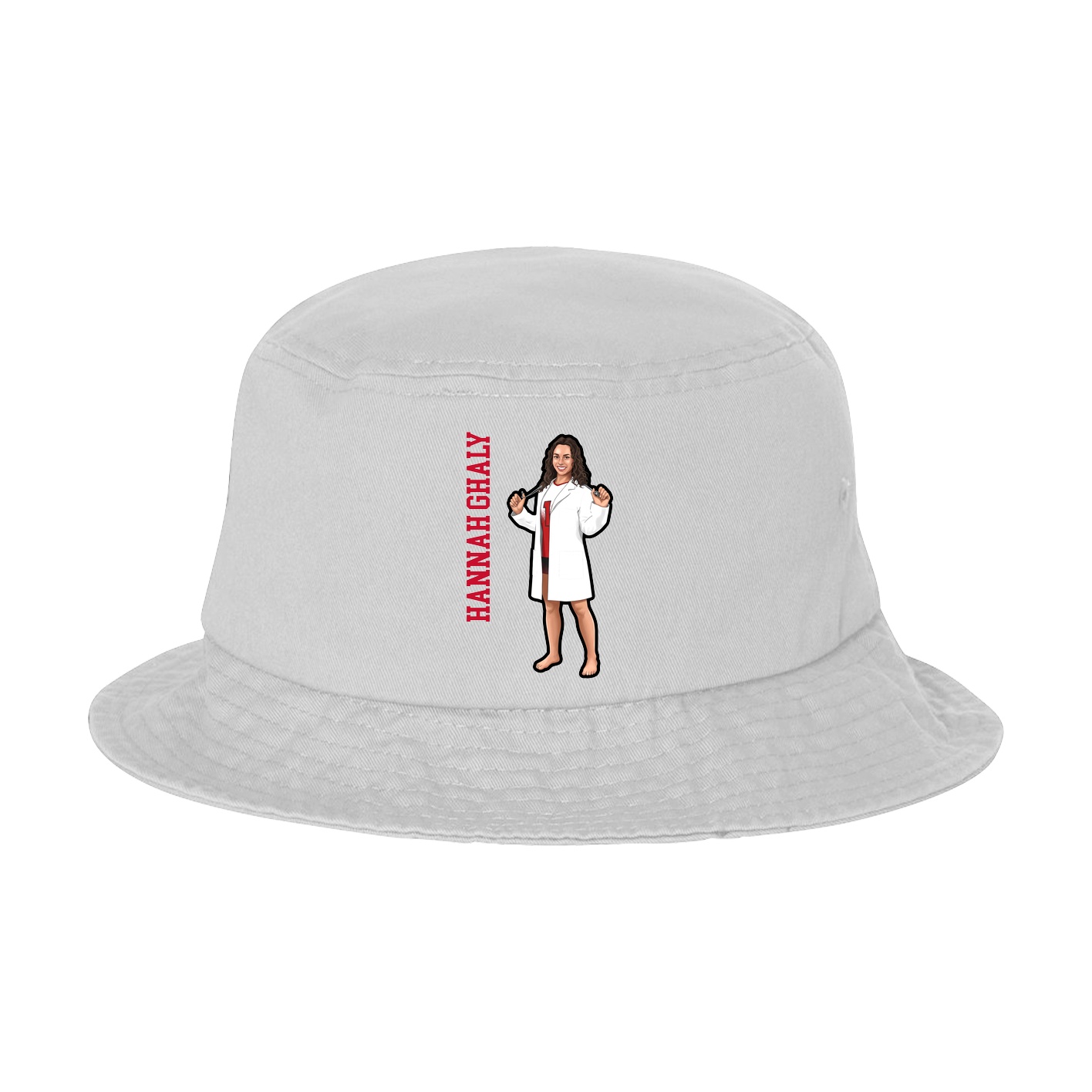 Bucket Cap — Name Vertical in White