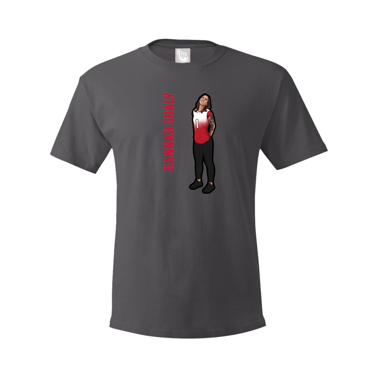 Tee — Name Vertical in Grey