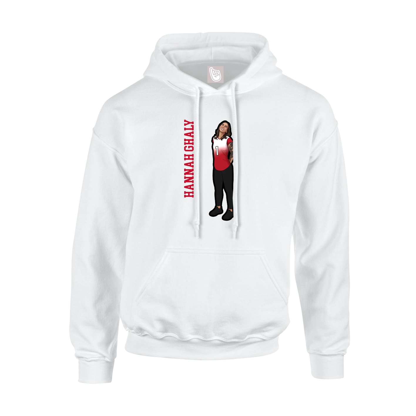 Youth Hoodie — Name Vertical in White