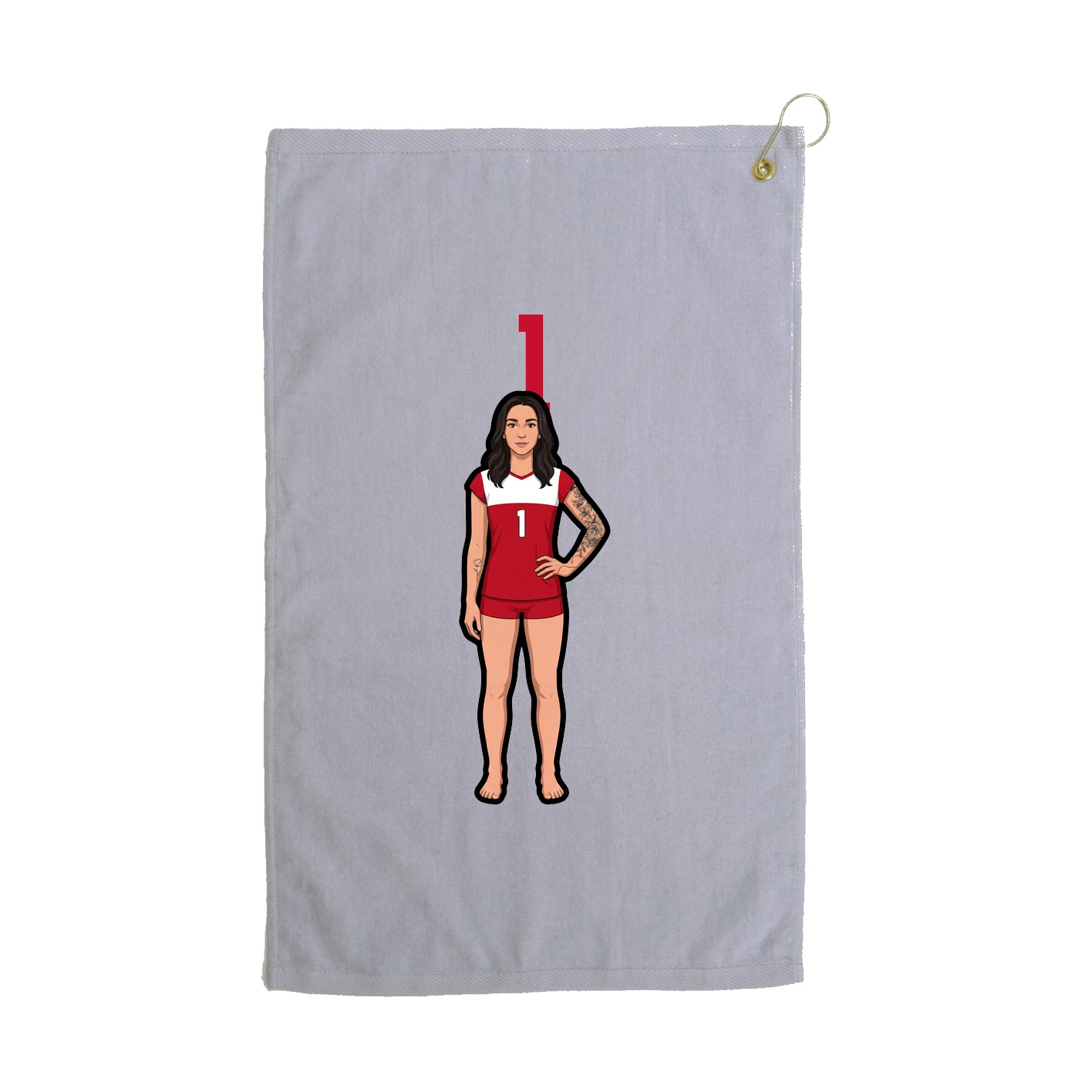Golf Towel — Number Top in Grey
