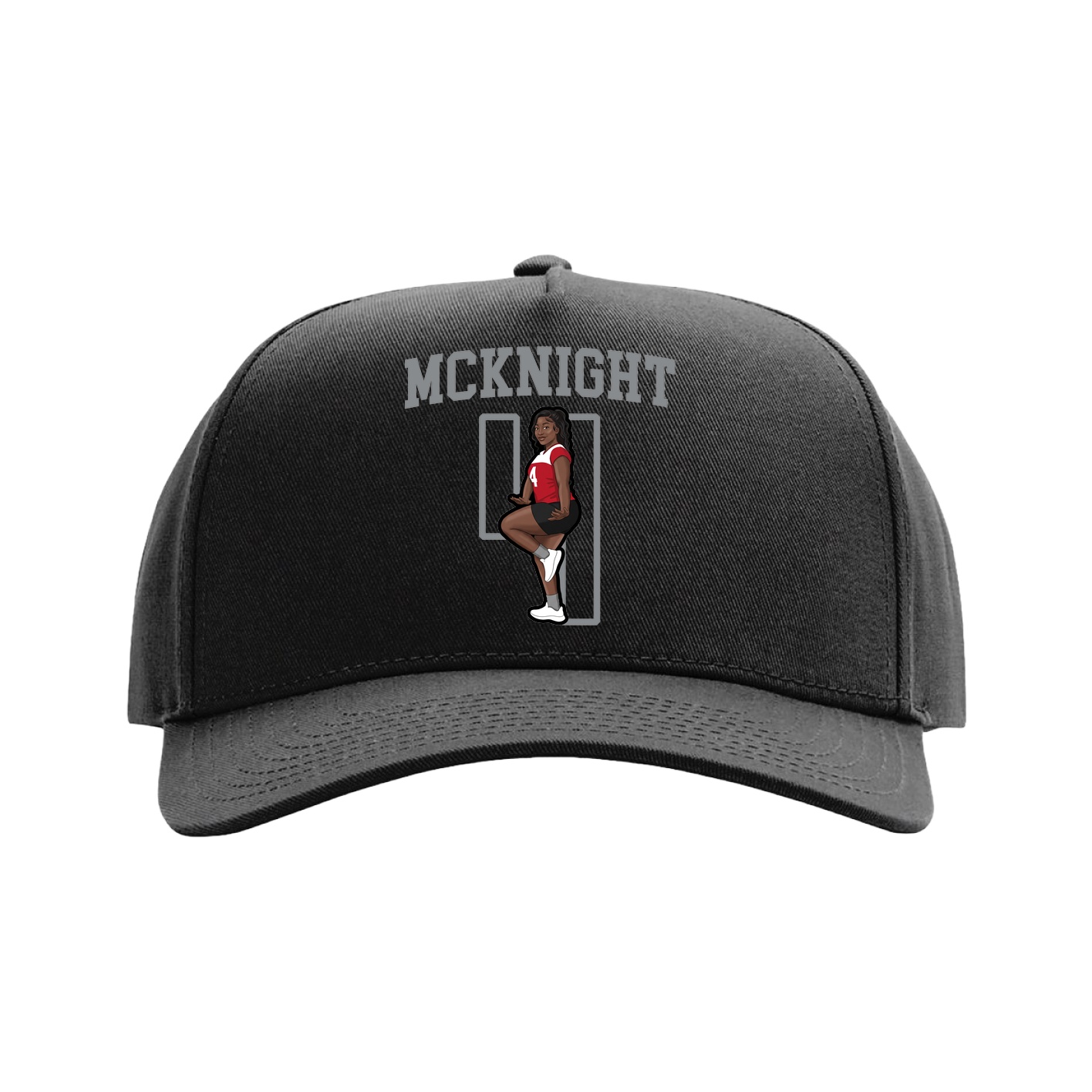 Full Fabric Five-Panel Champ Cap — Shirsey in Black