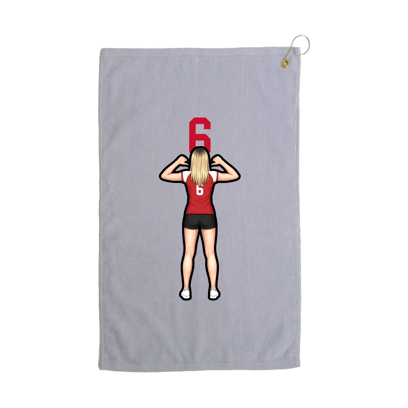 Golf Towel — Number Top in Grey