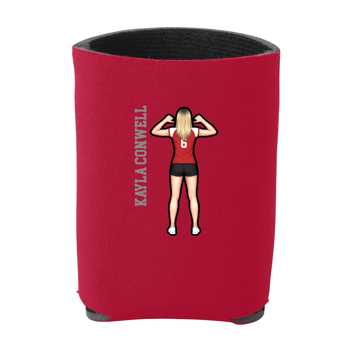 Can Holder — Name Vertical in Red