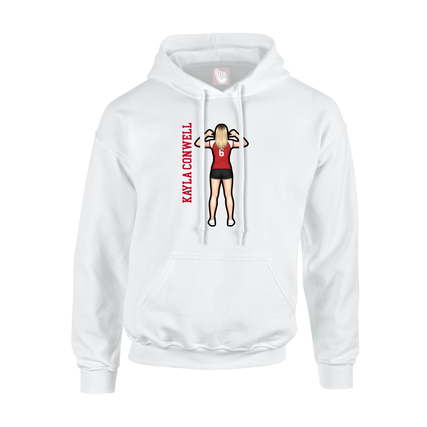 Hoodie — Name Vertical in White