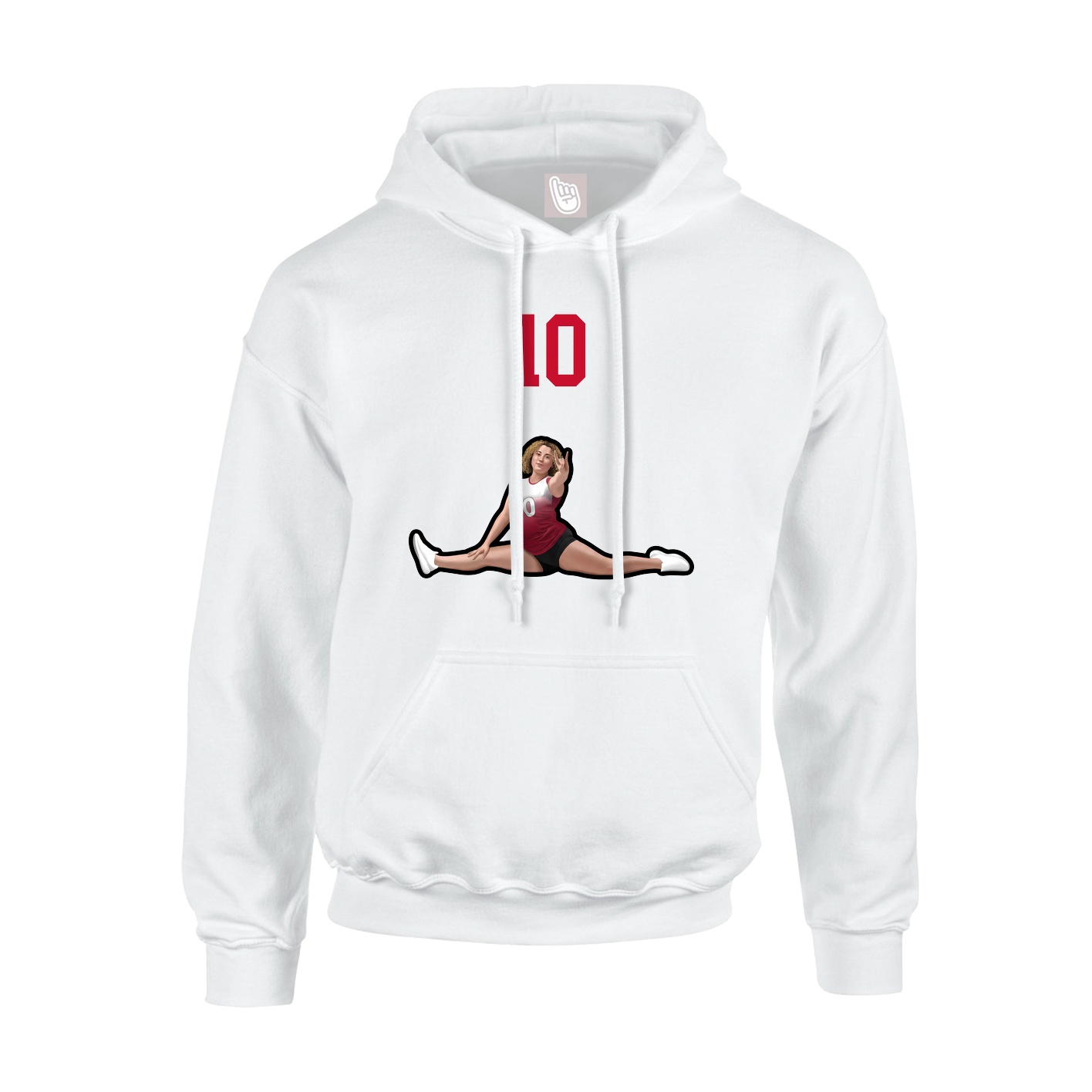 Youth Hoodie — Number Top in White
