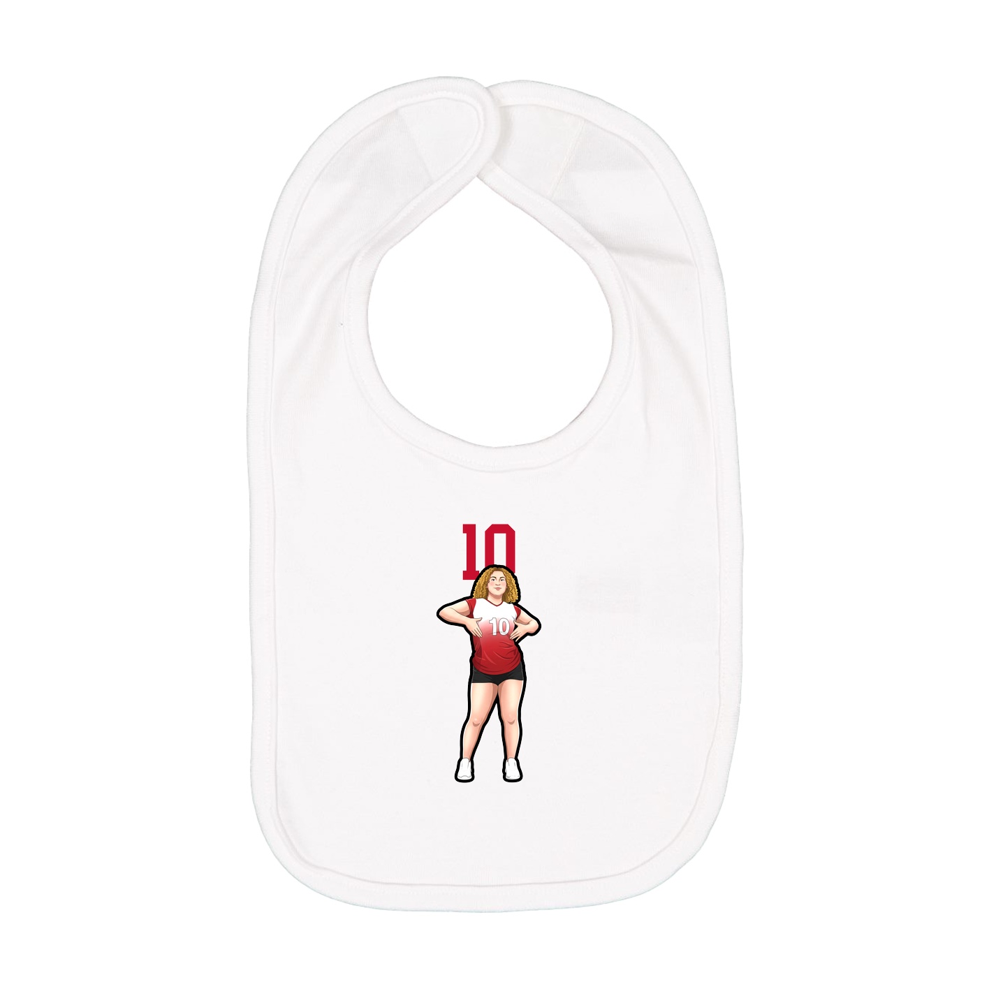 Infant Bib — Number Top in White