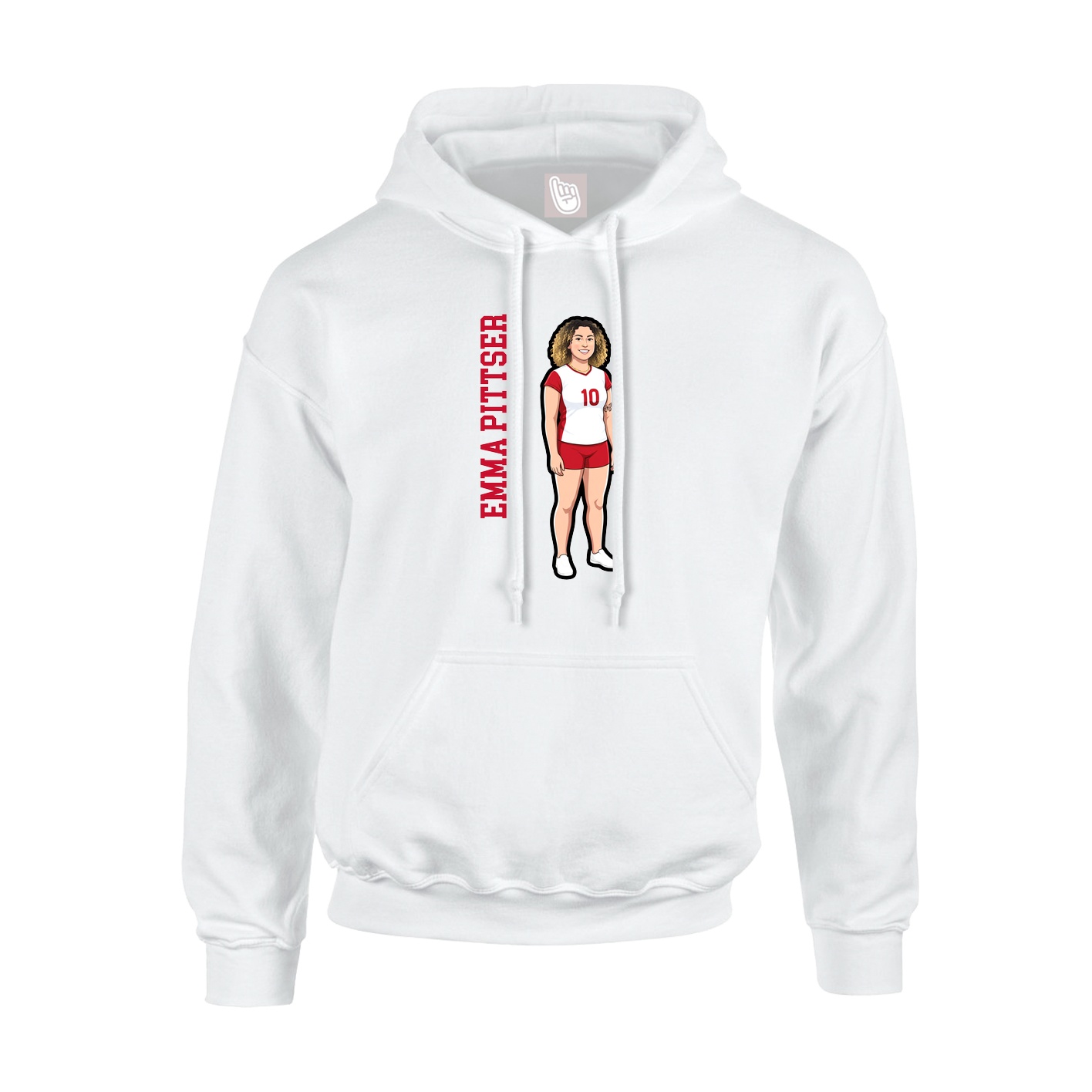 Youth Hoodie — Name Vertical in White