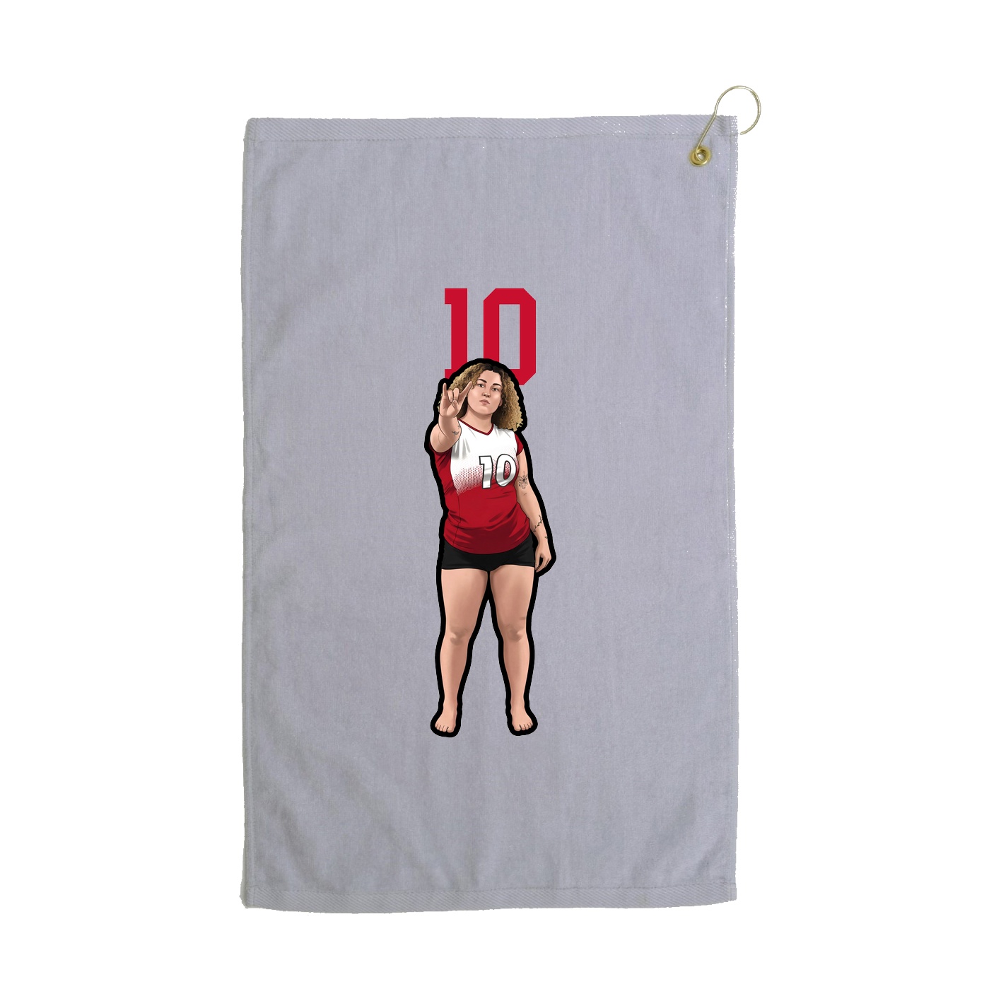 Golf Towel — Number Top in Grey