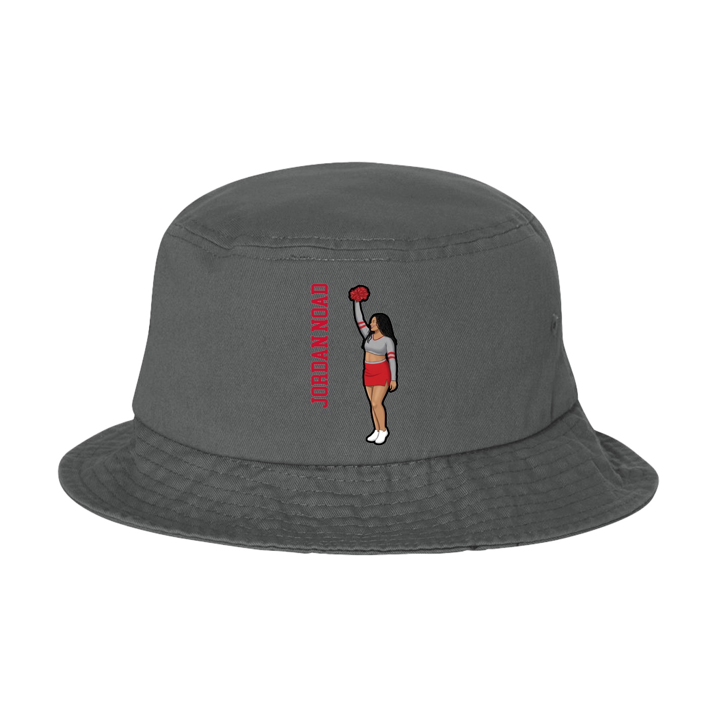 Bucket Cap — Name Vertical in Grey