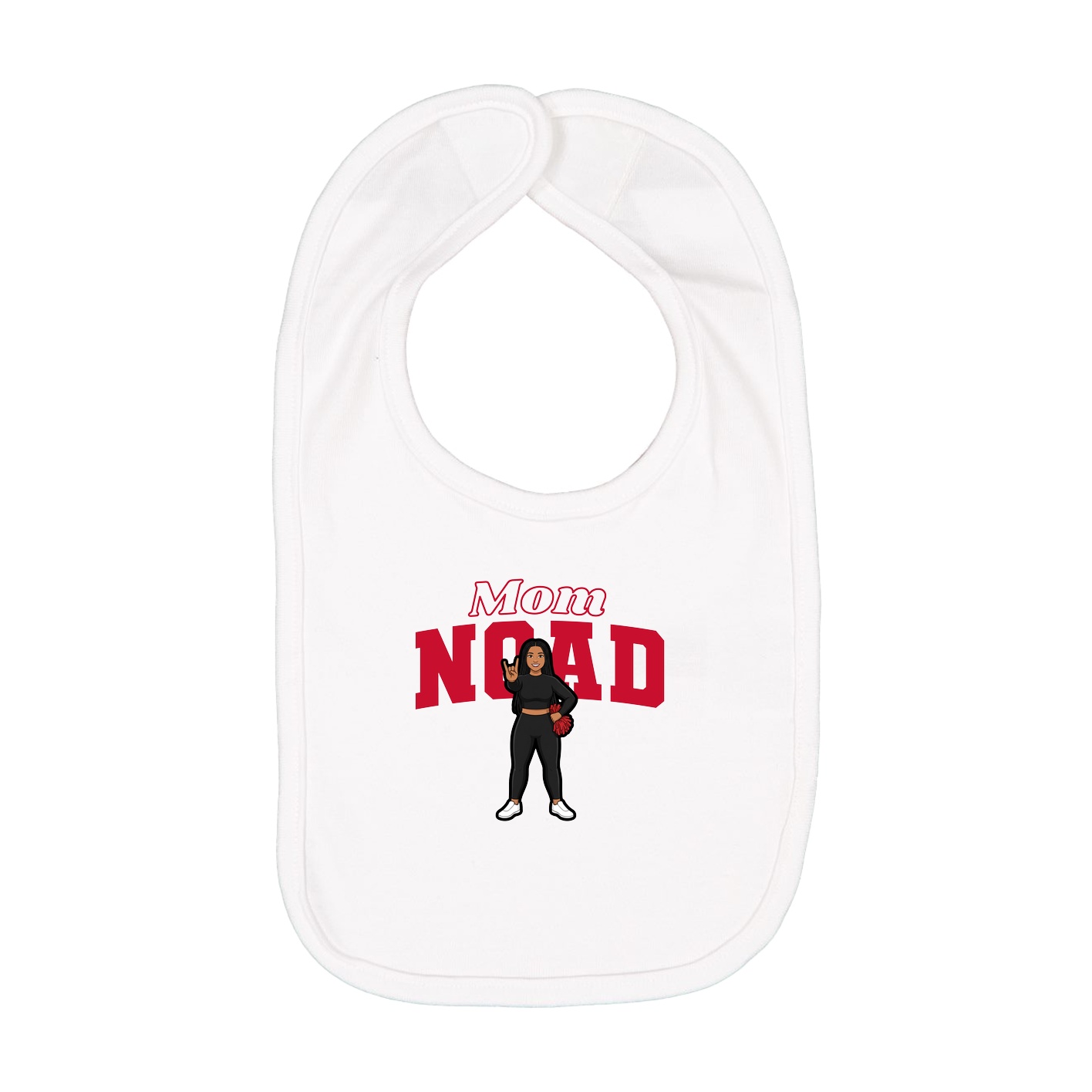 Infant Bib — Mothers Day Block in White