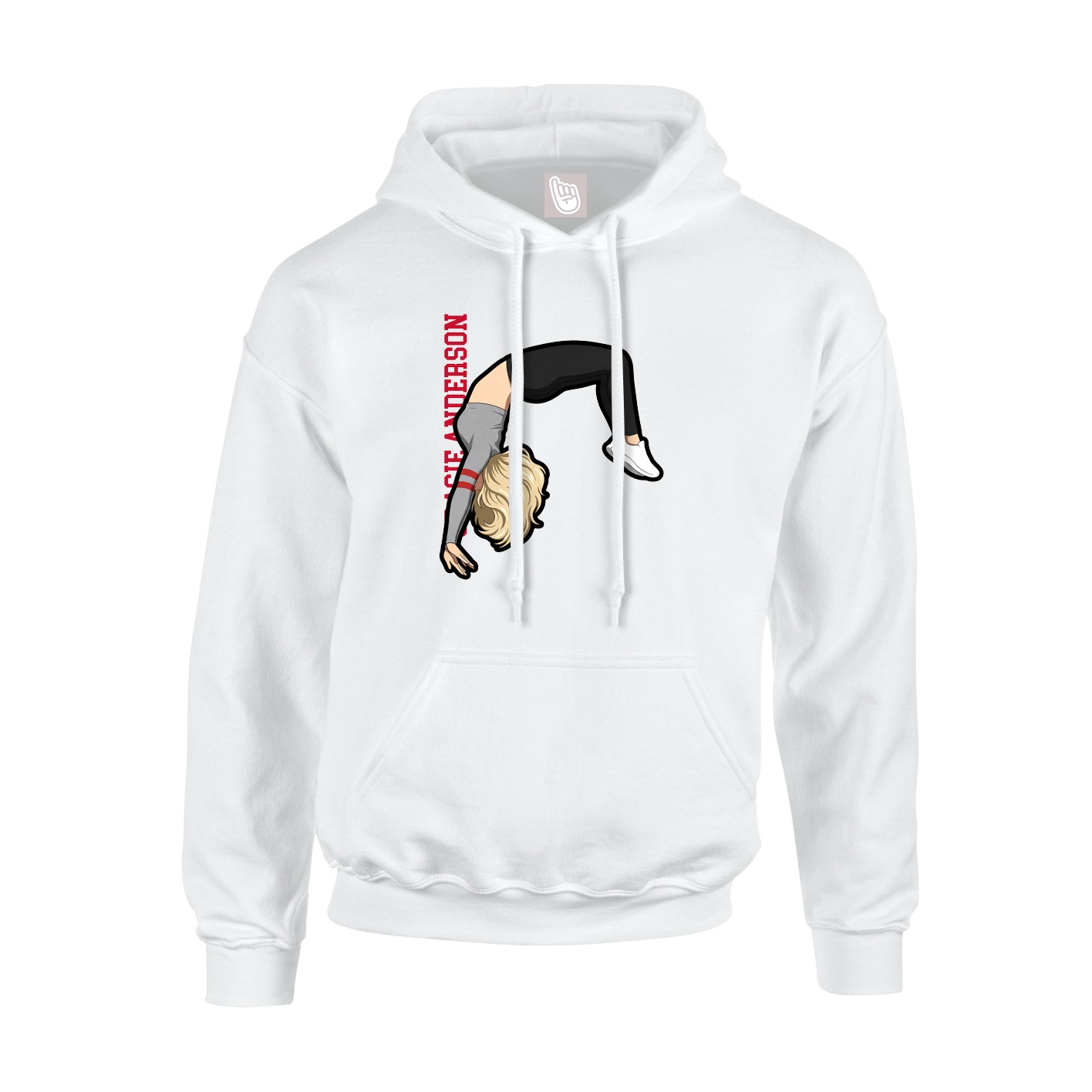 Youth Hoodie — Name Vertical in White