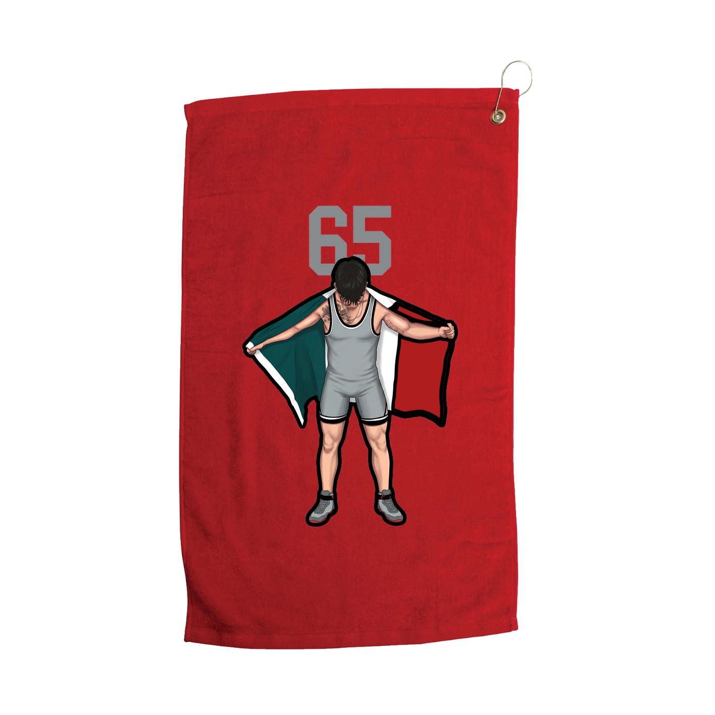 Golf Towel — Number Top in Red
