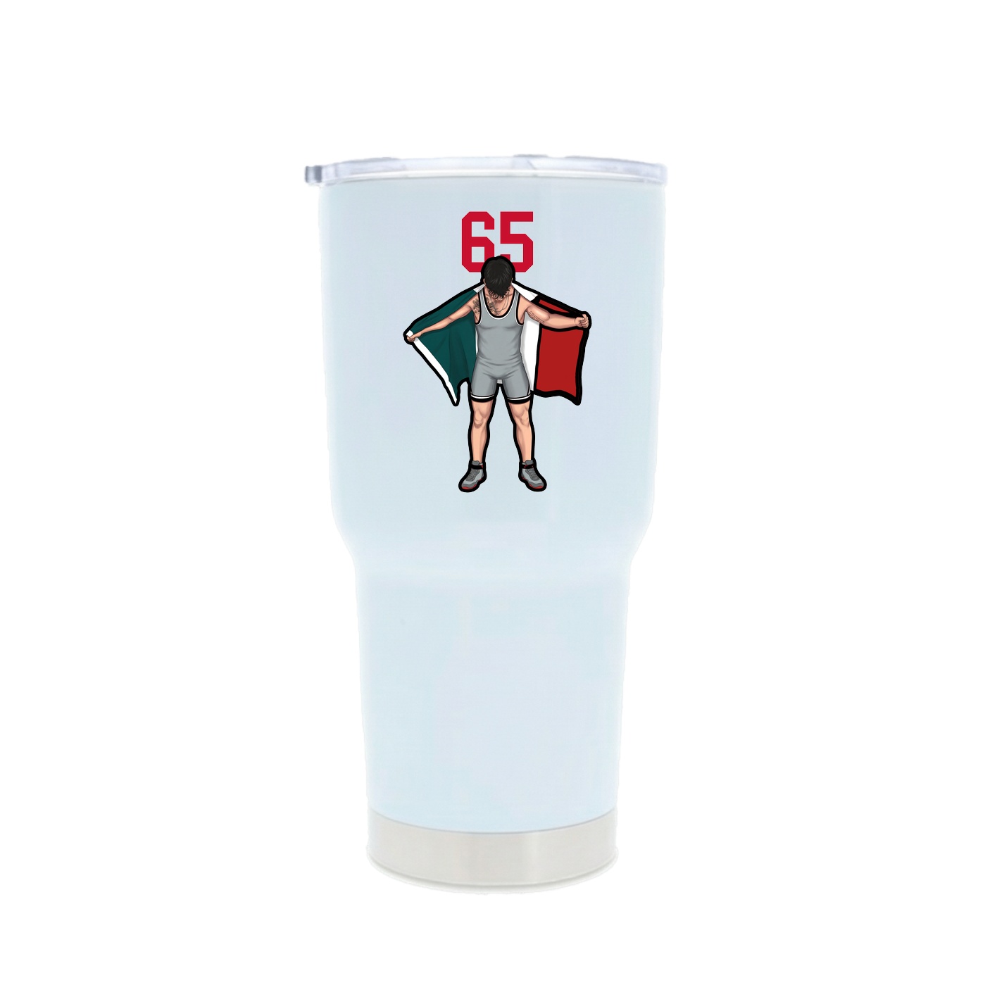 30oz Stainless Steel Tumbler — Number Top in White