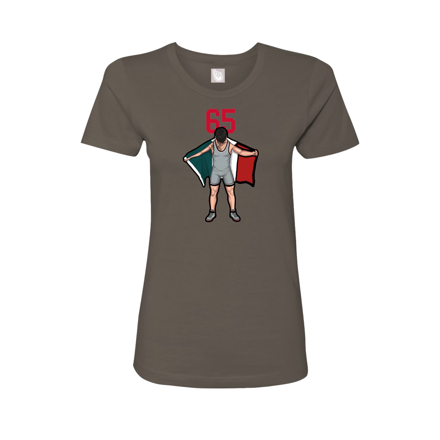 Fitted Women's Tee — Number Top in Grey